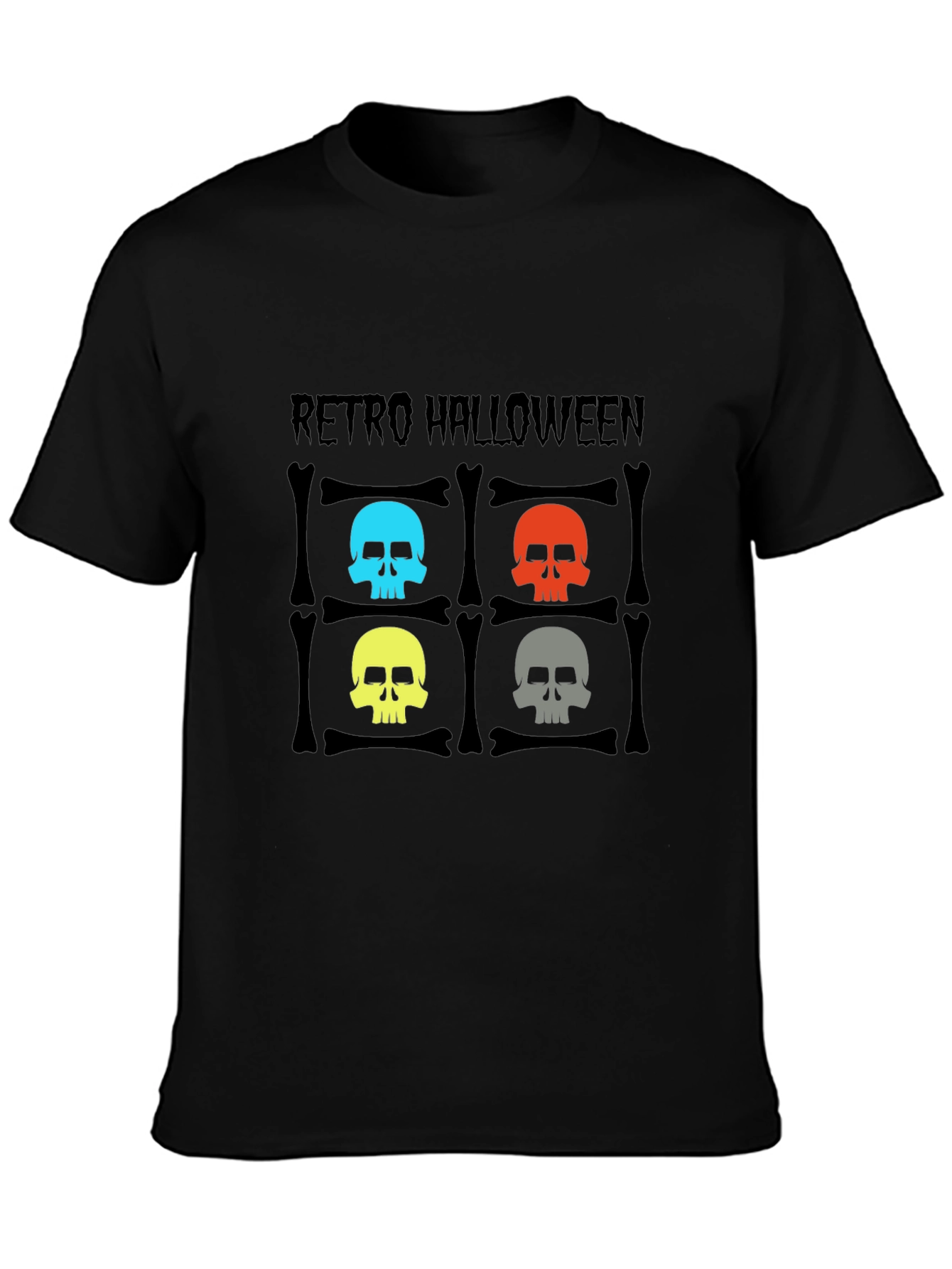 Retro Halloween Skull Graphic Tee