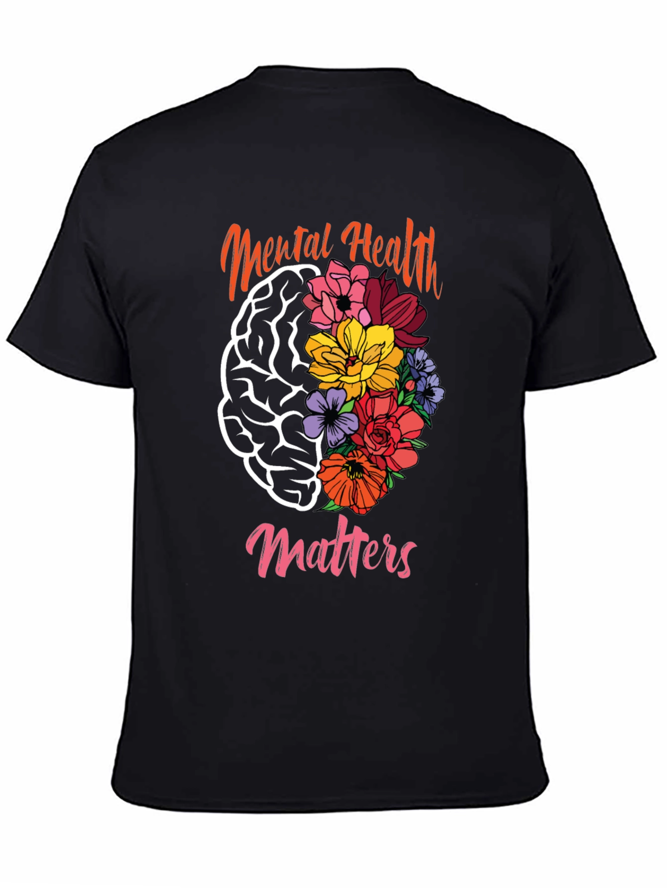 Mental Health Matters Floral Brain Graphic Tee