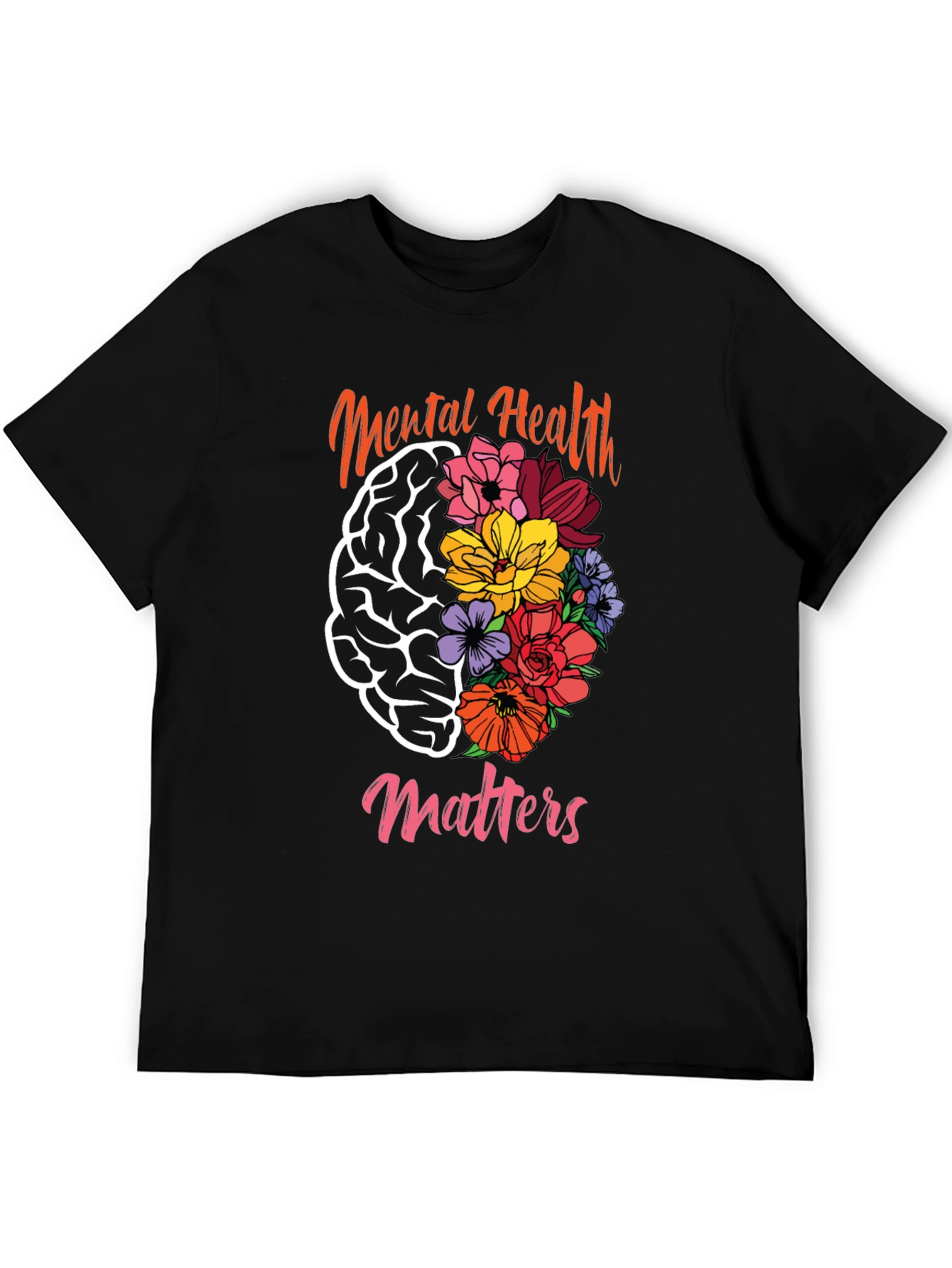 Mental Health Matters Floral Brain Graphic Tee