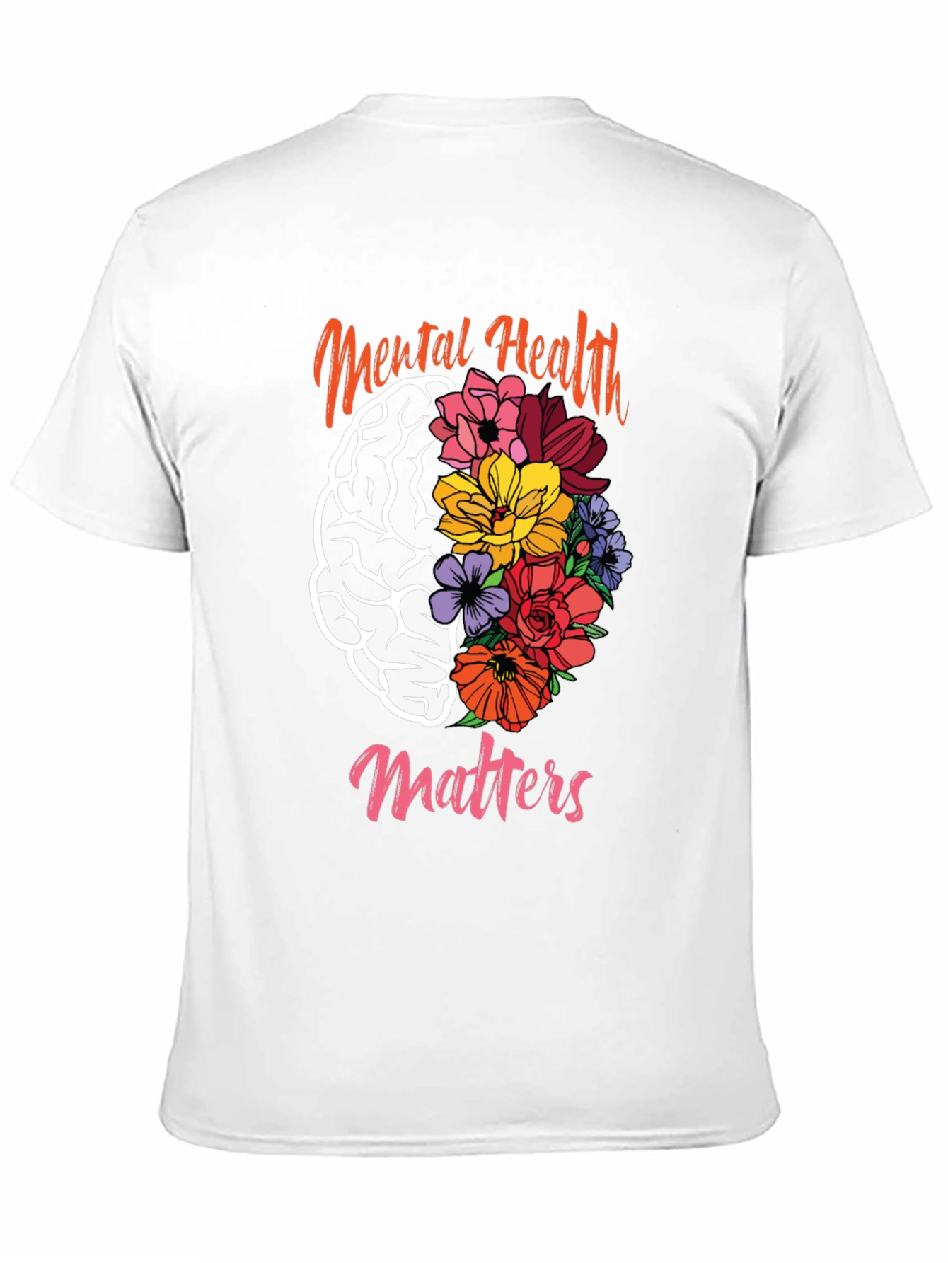 Mental Health Matters Floral Brain Graphic Tee