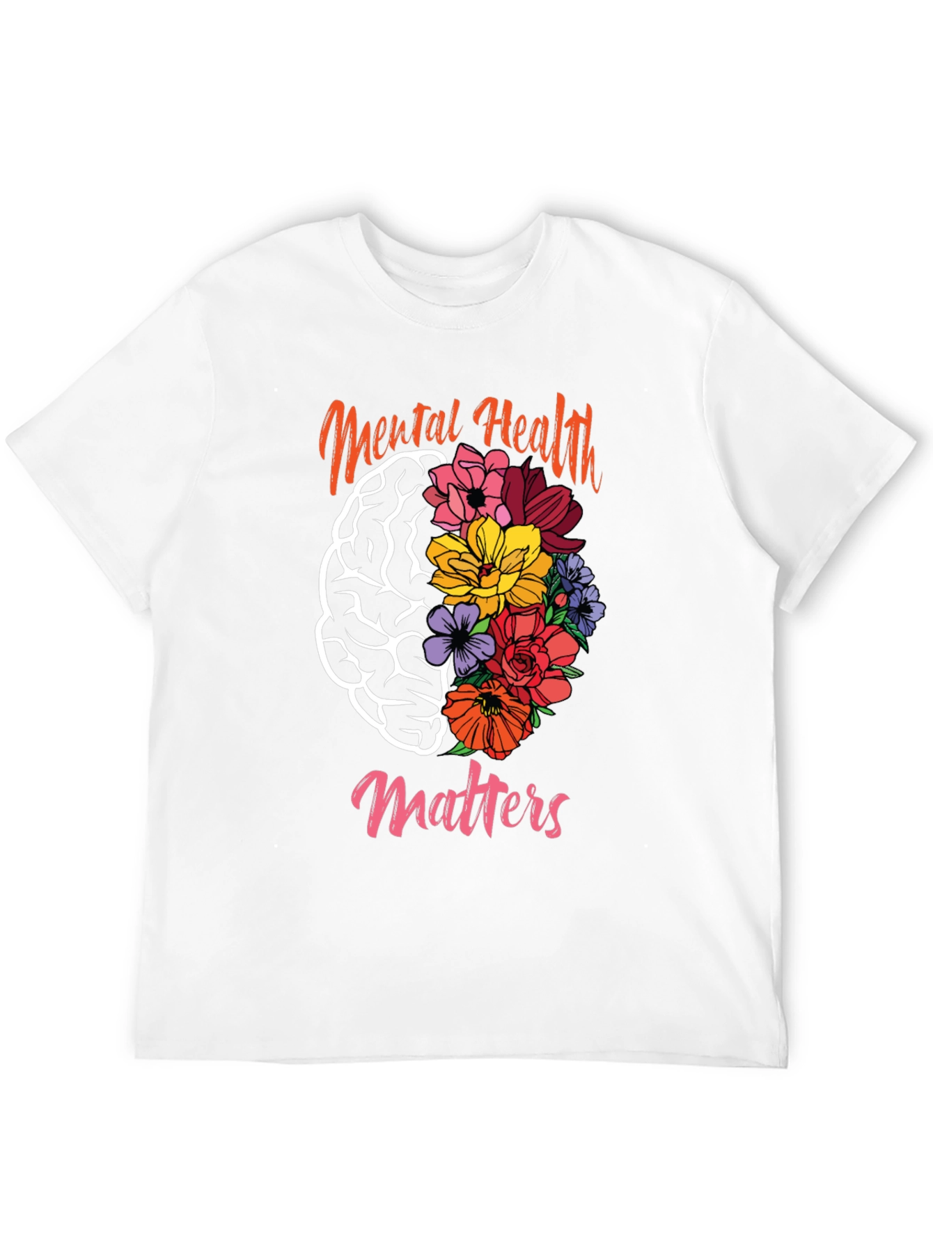 Mental Health Matters Floral Brain Graphic Tee