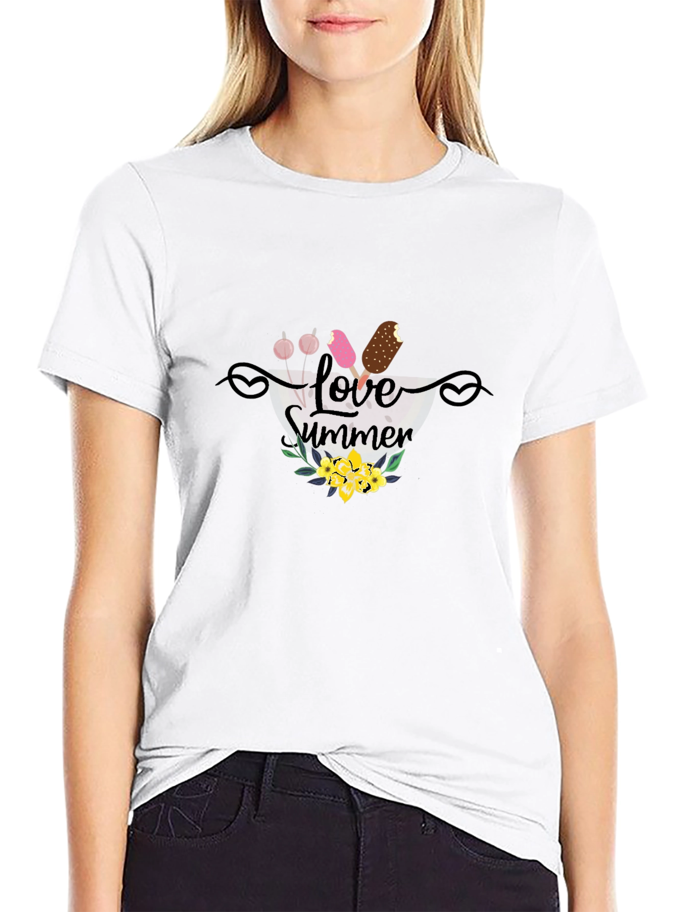 Love Summer Graphic Tee - Black Unisex T-Shirt