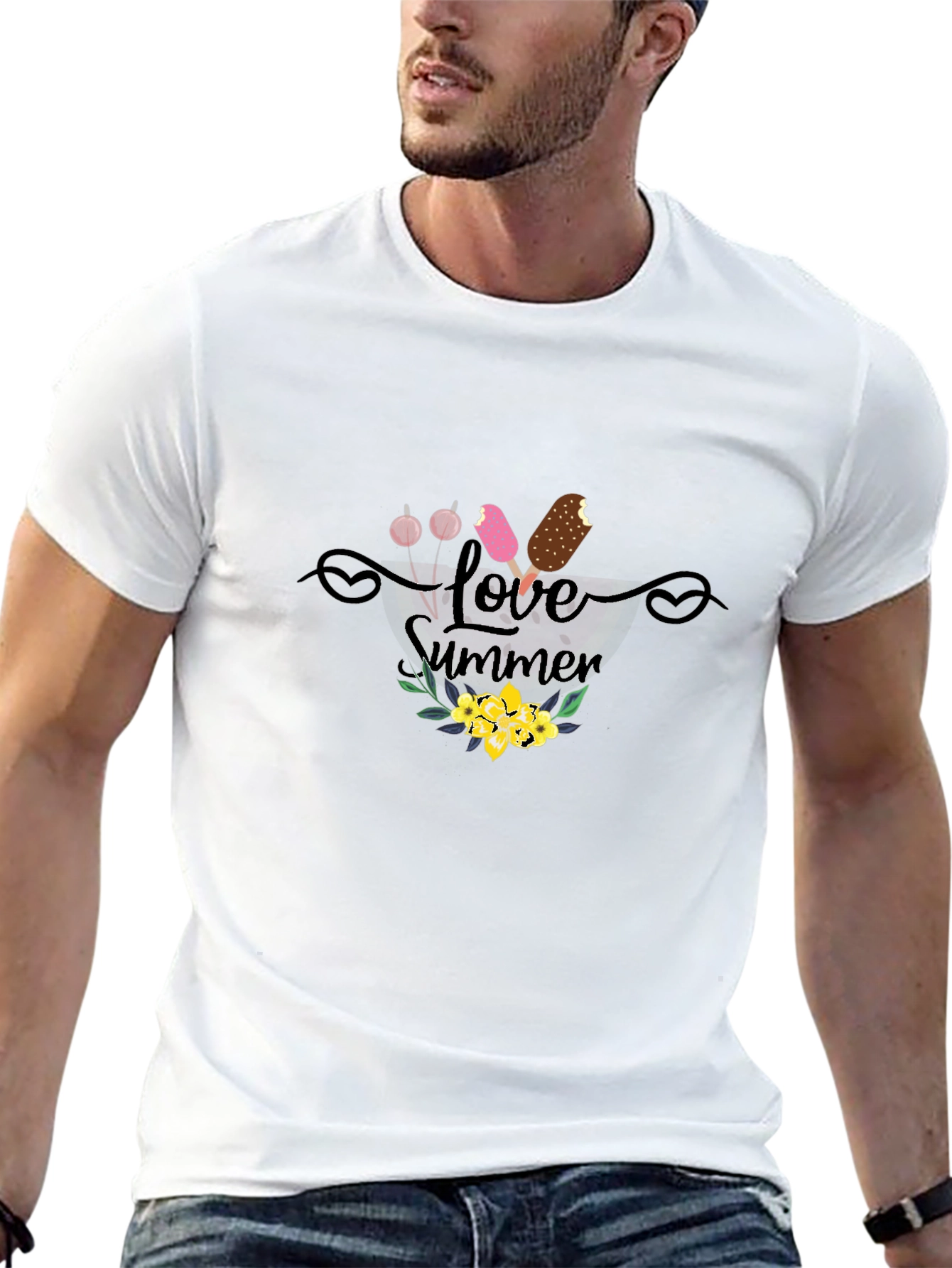 Love Summer Graphic Tee - Black Unisex T-Shirt