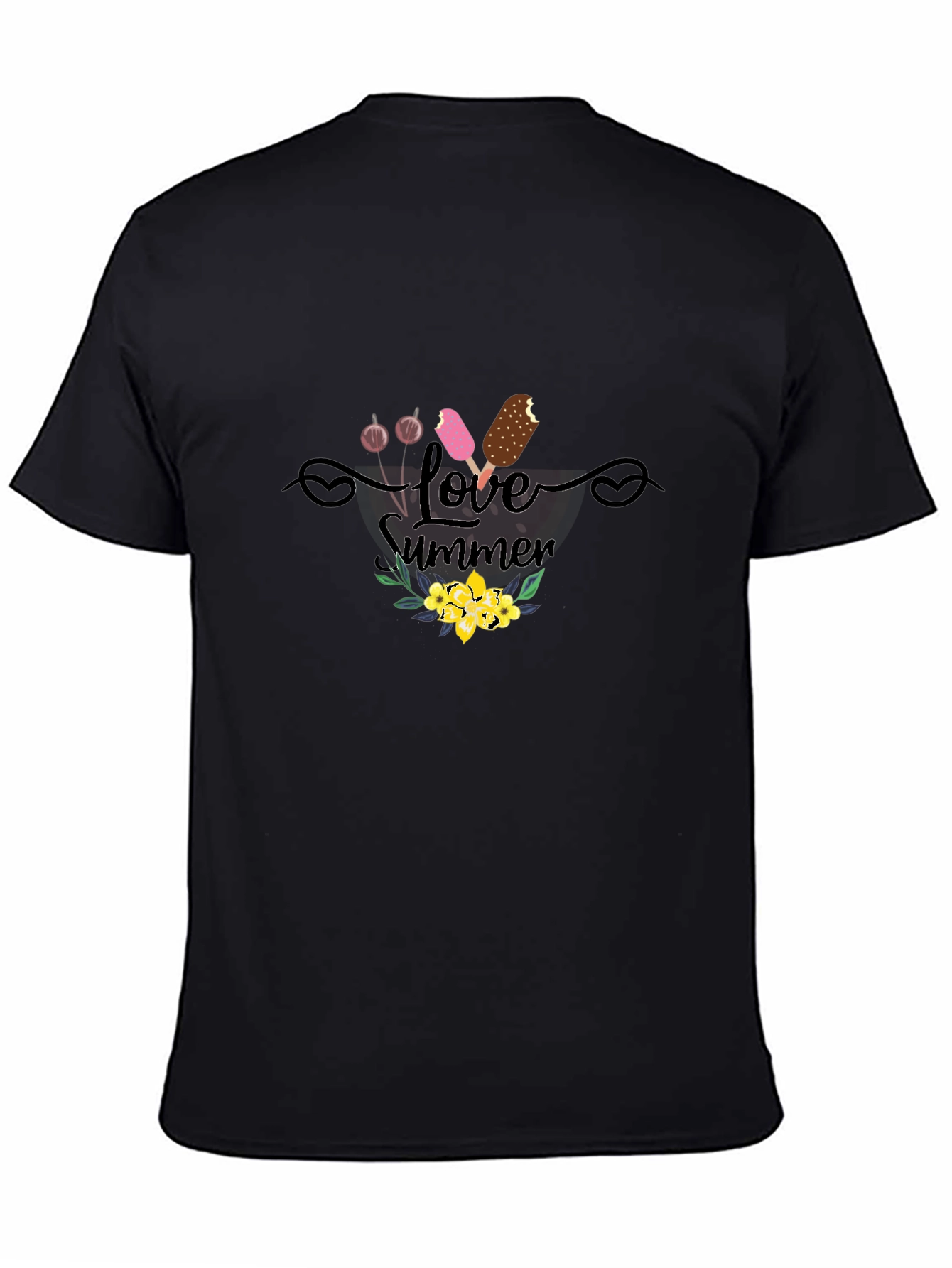 Love Summer Graphic Tee - Black Unisex T-Shirt