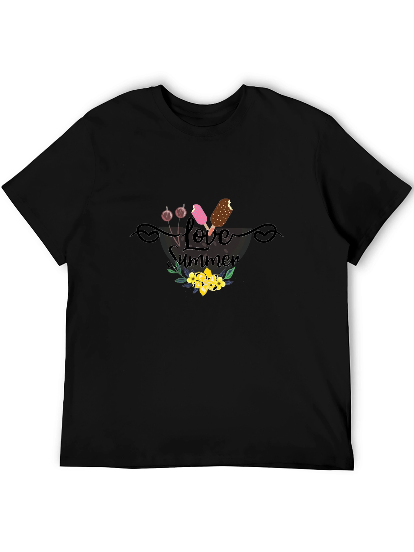 Love Summer Graphic Tee - Black Unisex T-Shirt