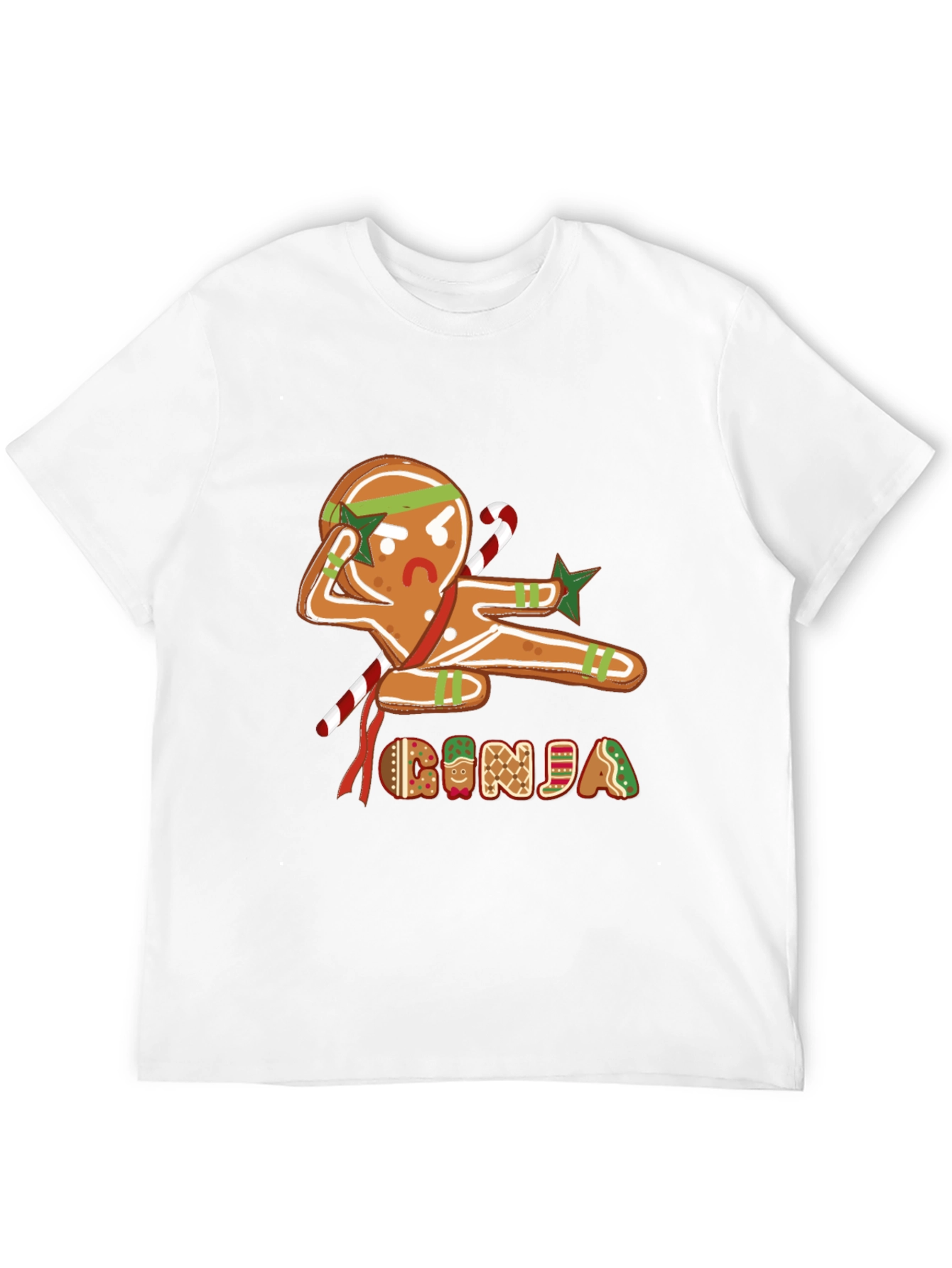 Gingerbread Ninja Graphic T-Shirt - Holiday Fun