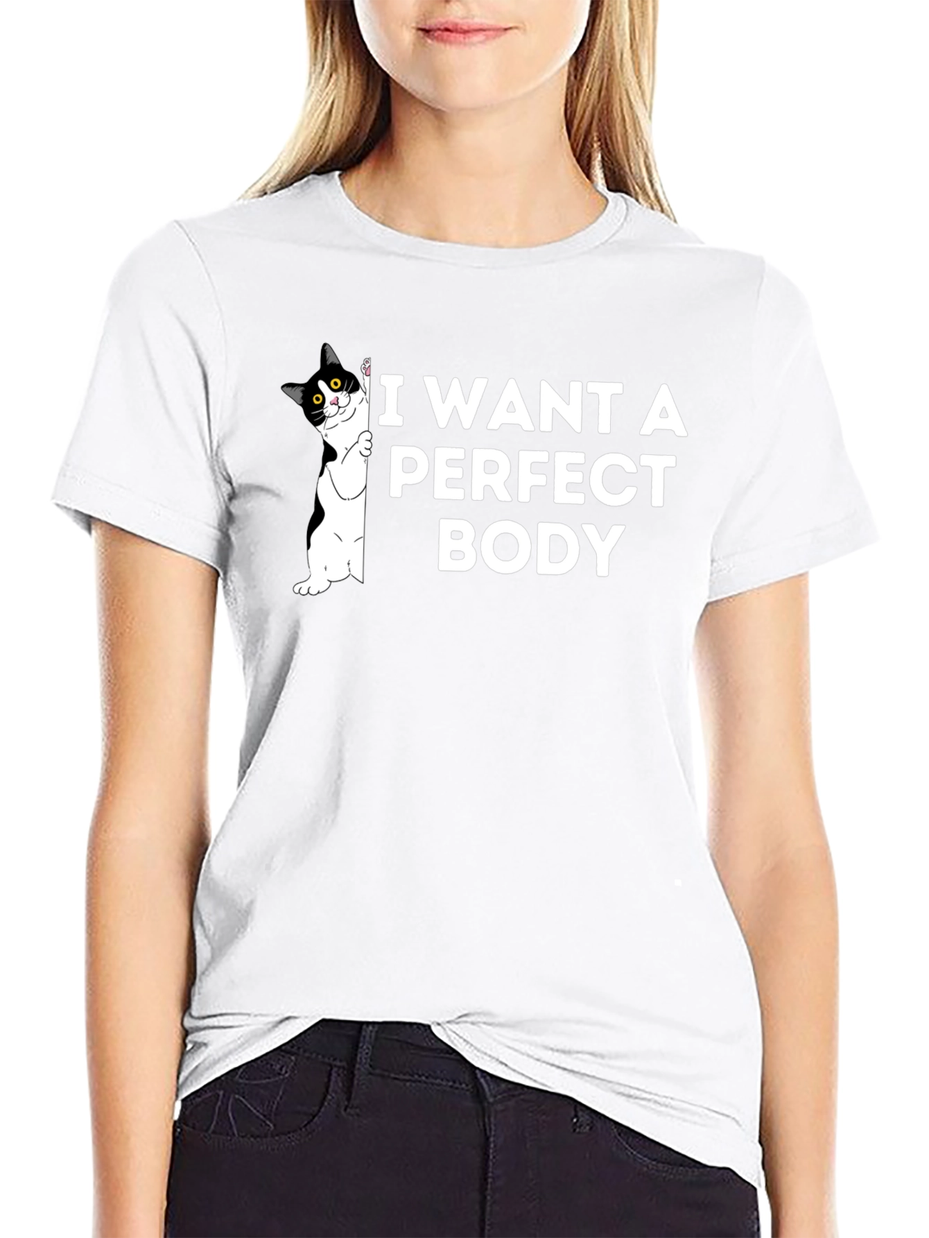 I Want A Perfect Body Cat T-Shirt