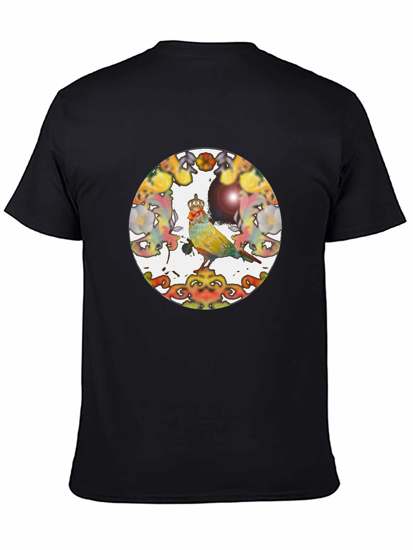 Crowned Bird Tee - Artistic Graphic Print