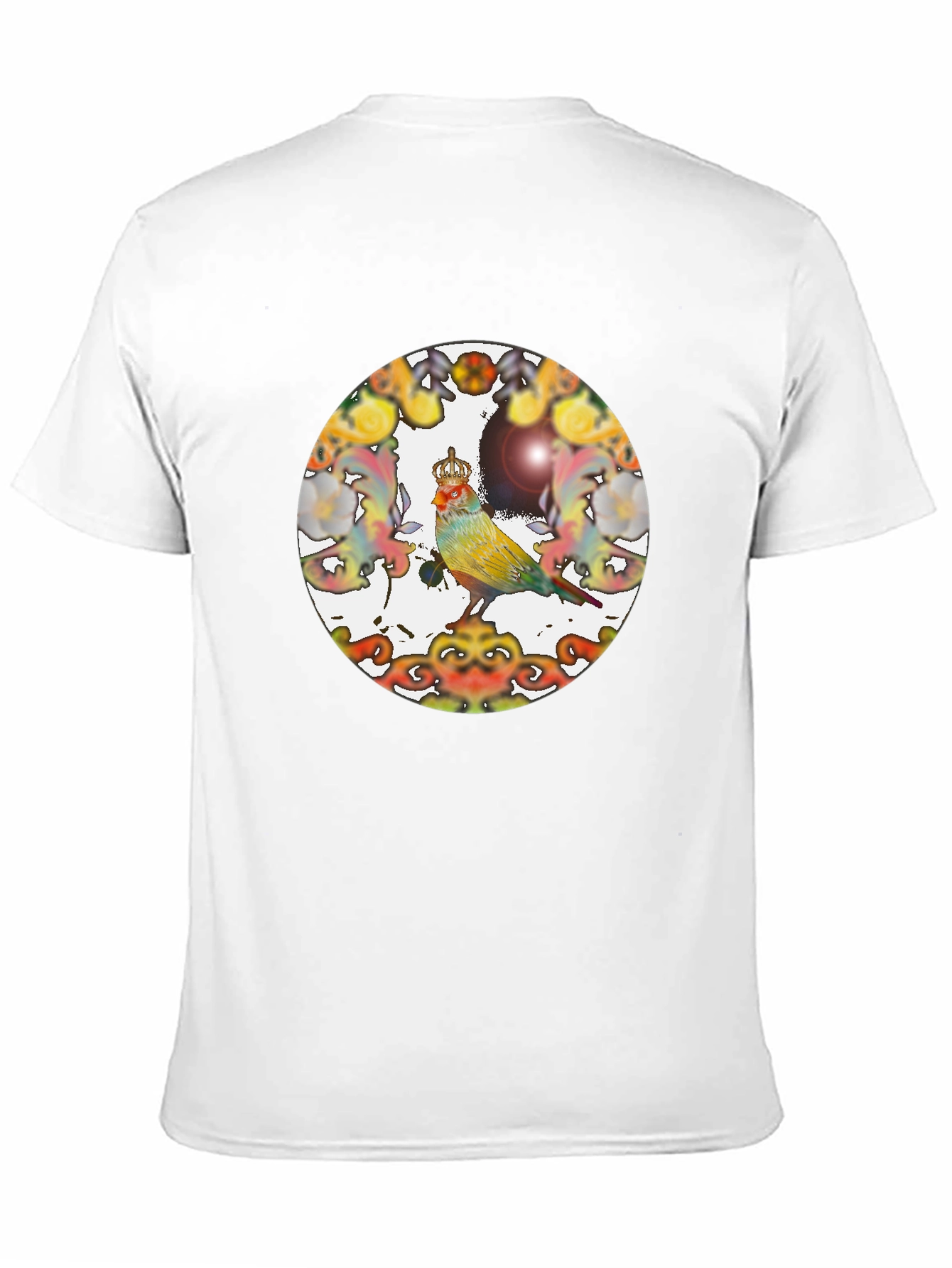 Crowned Bird Tee - Artistic Graphic Print