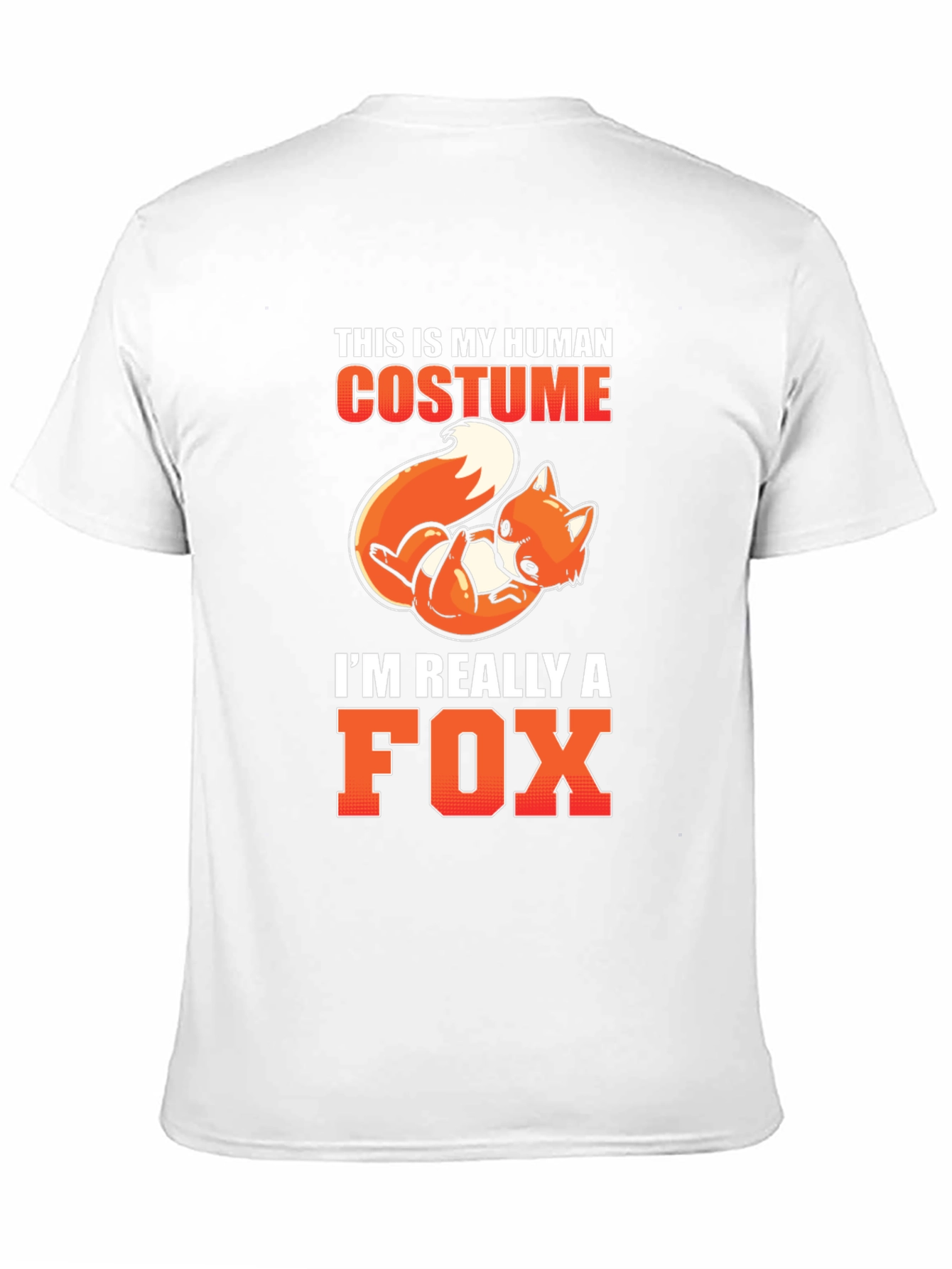 Human Costume Fox T-Shirt Funny Halloween Tee