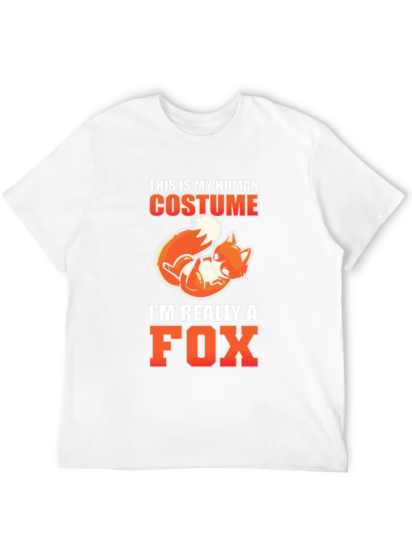 Human Costume Fox T-Shirt Funny Halloween Tee