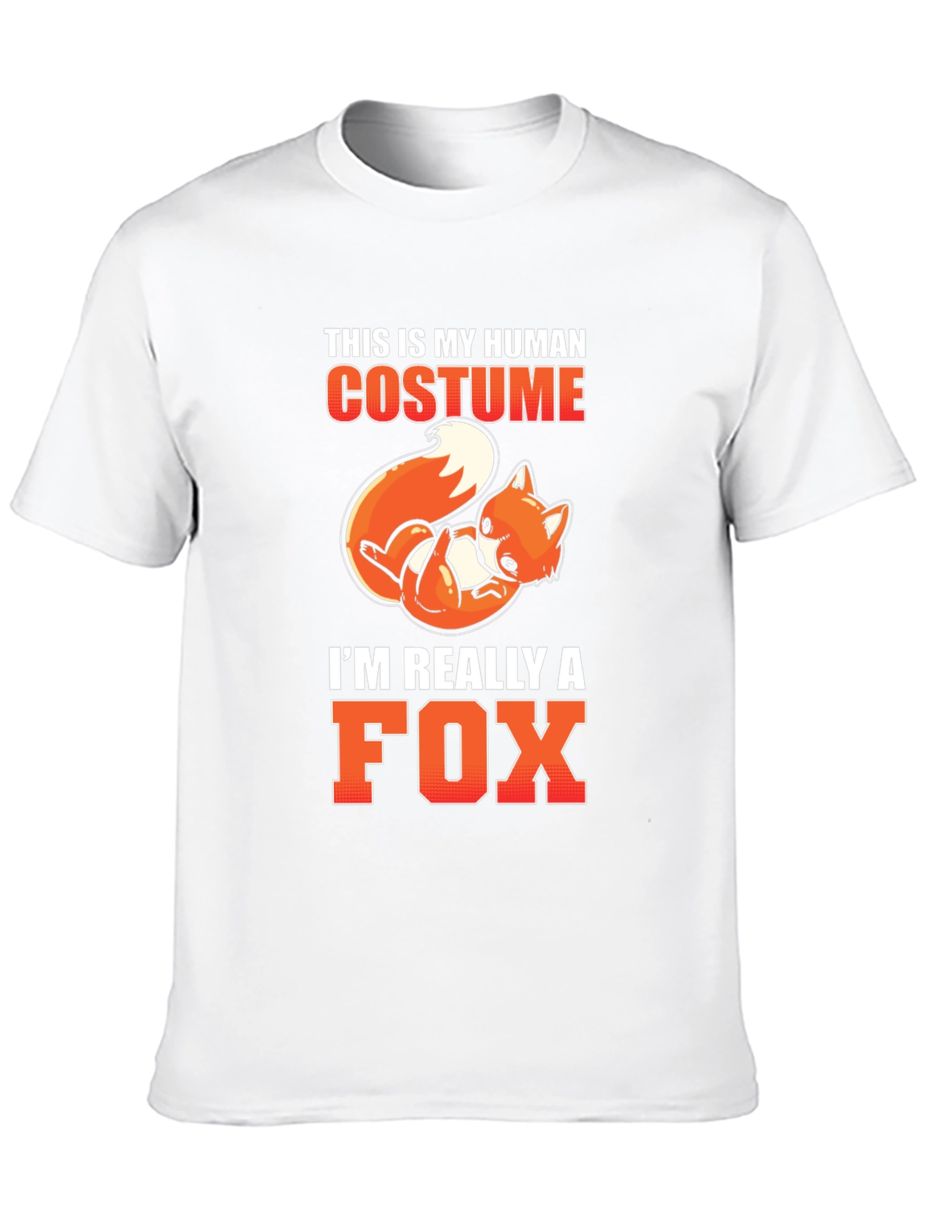 Human Costume Fox T-Shirt Funny Halloween Tee