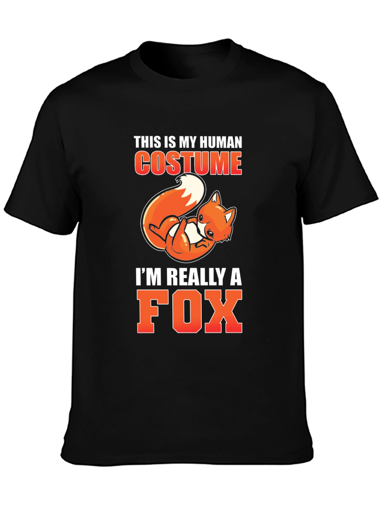 Human Costume Fox T-Shirt Funny Halloween Tee