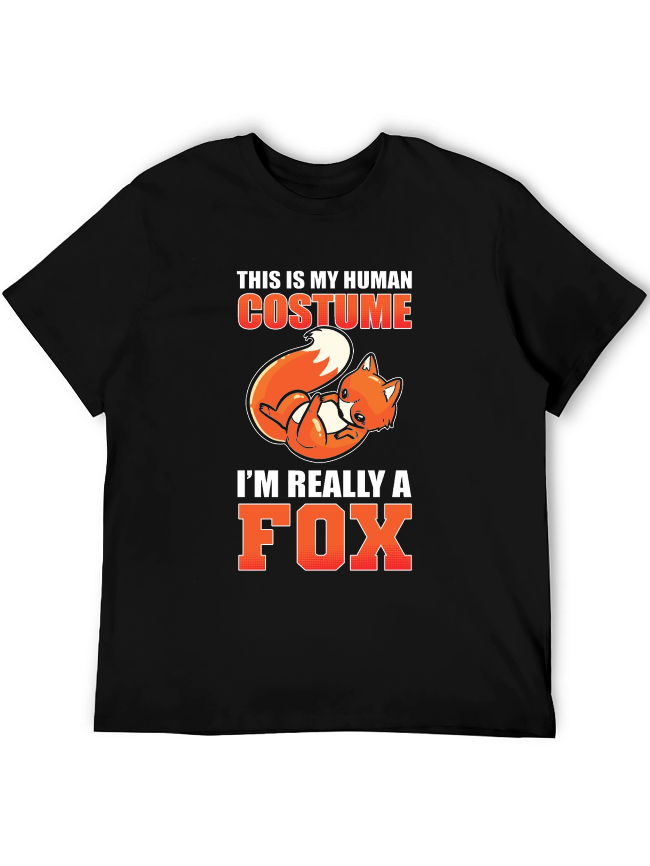 Human Costume Fox T-Shirt Funny Halloween Tee