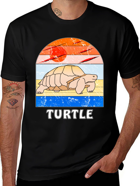 Retro Turtle Sunset T-Shirt - Vintage Design
