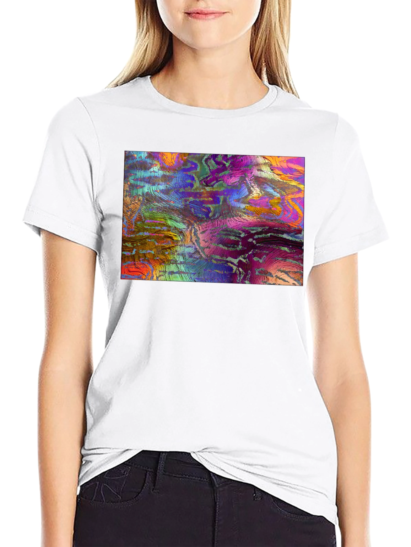 Abstract Art Graphic Tee - Mens Black T-Shirt