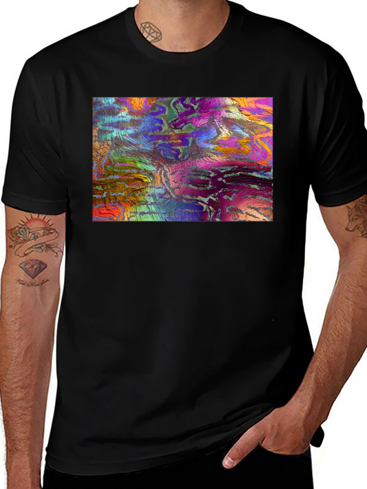 Abstract Art Graphic Tee - Mens Black T-Shirt
