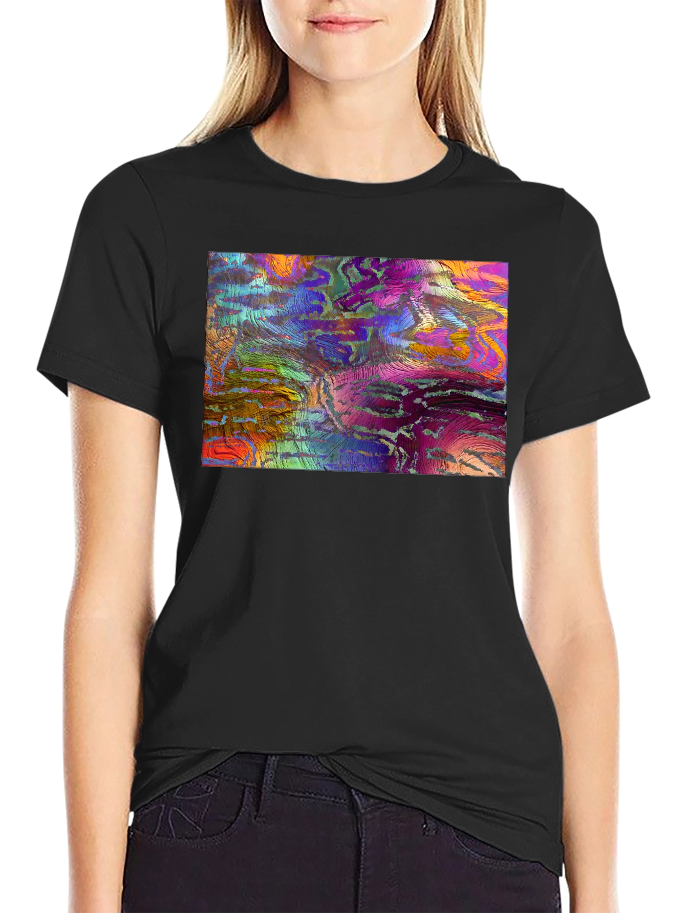 Abstract Art Graphic Tee - Mens Black T-Shirt
