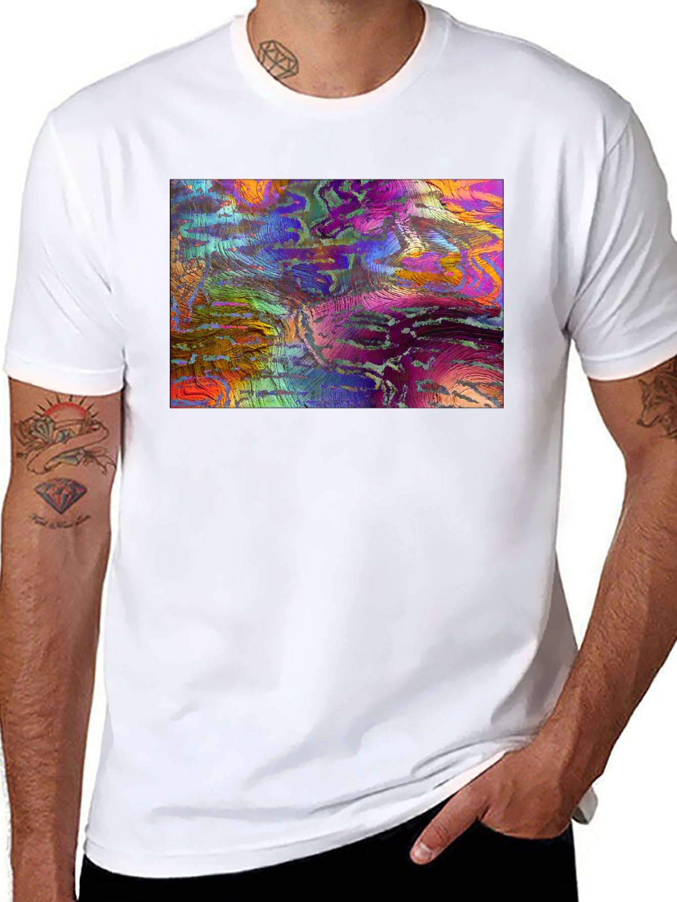 Abstract Art Graphic Tee - Mens Black T-Shirt
