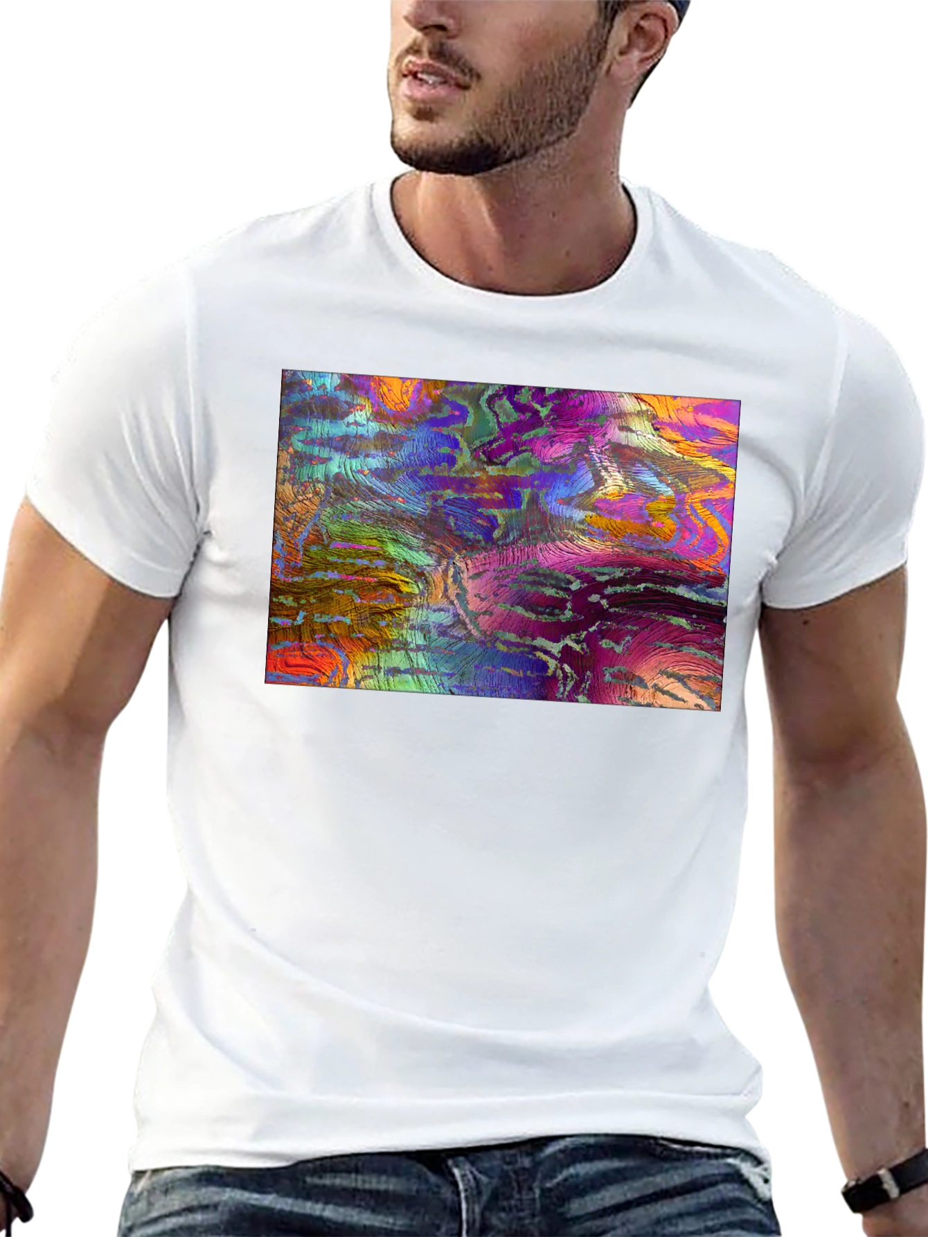Abstract Art Graphic Tee - Mens Black T-Shirt