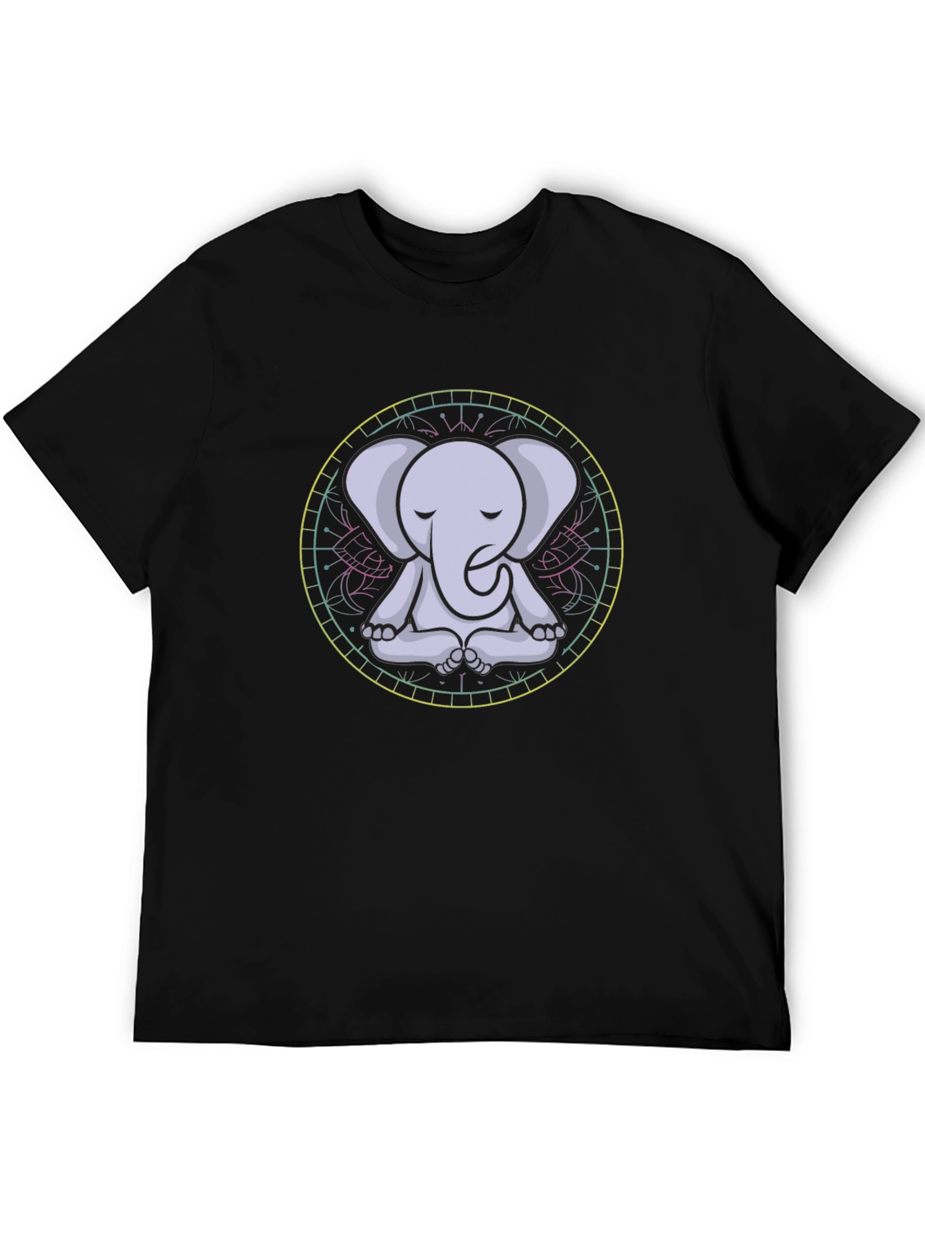 Meditating Elephant Mandala Graphic Tee