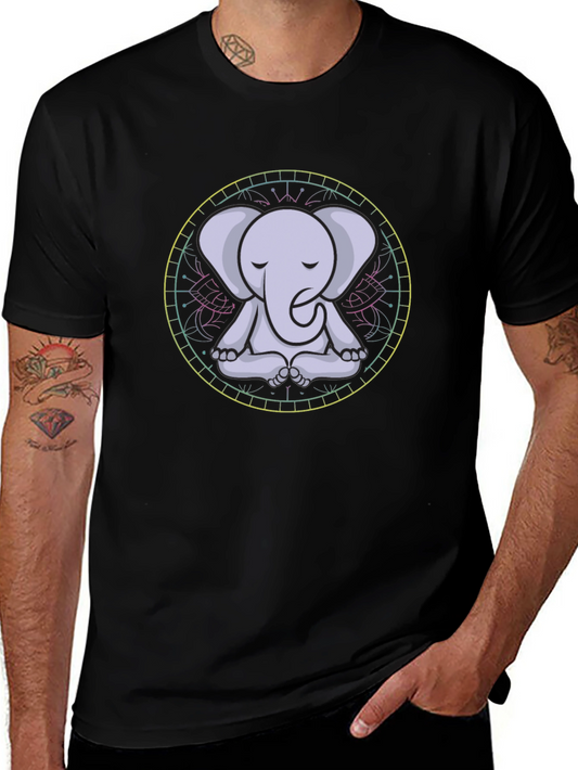 Meditating Elephant Mandala Graphic Tee