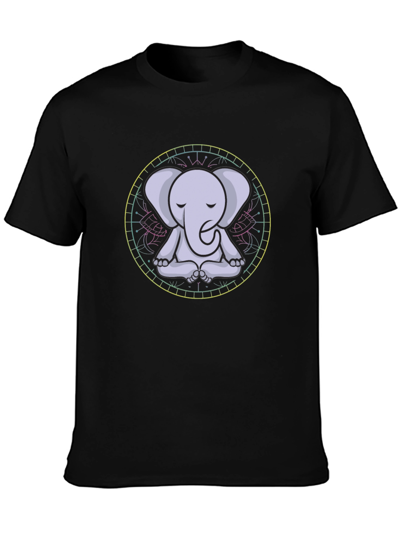 Meditating Elephant Mandala Graphic Tee
