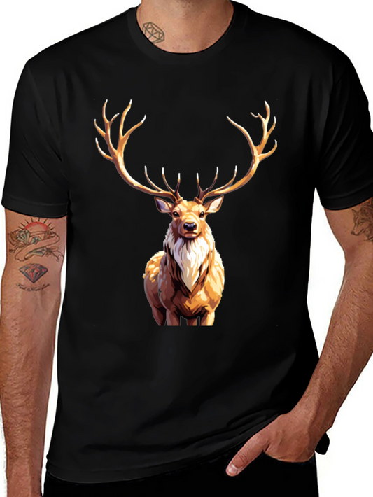 Deer Graphic Tee - Stylish Animal Print Shirt