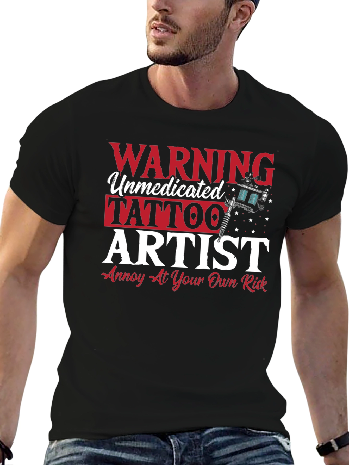 Warning Unmedicated Tattoo Artist T-Shirt