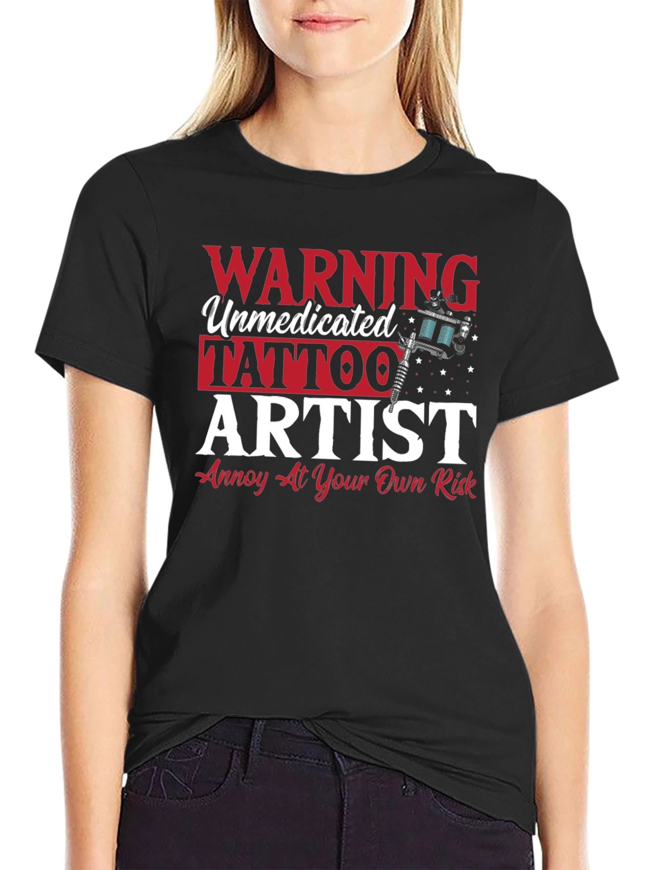 Warning Unmedicated Tattoo Artist T-Shirt