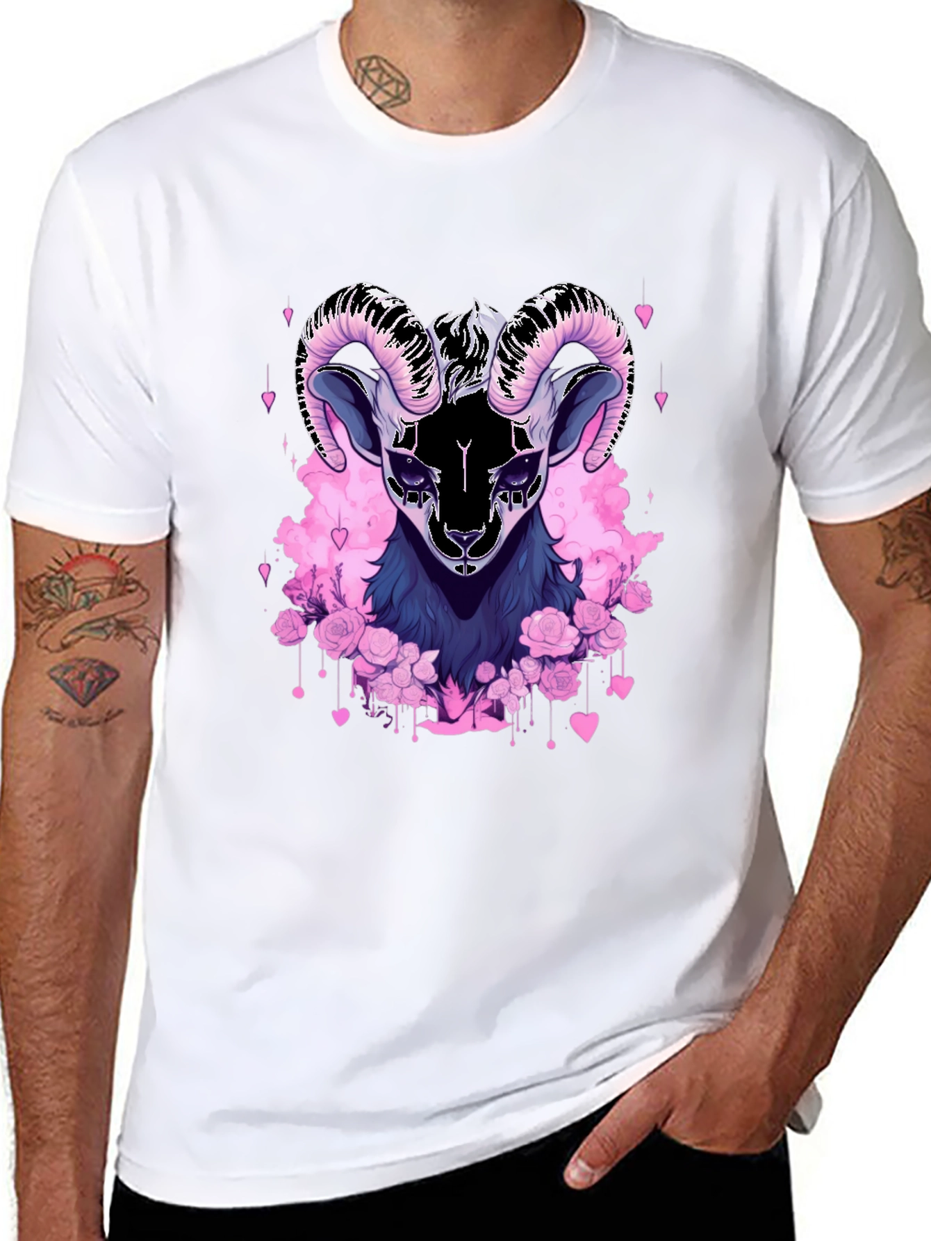 Ram Floral T-Shirt - Goth Style