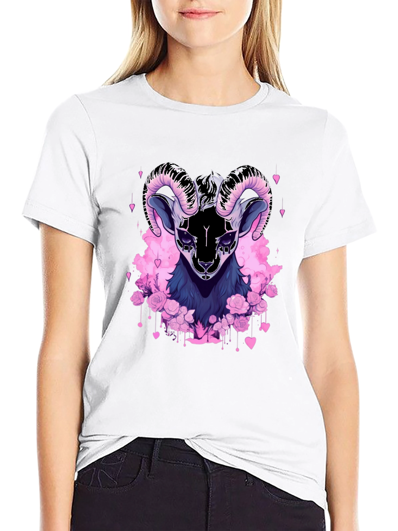 Ram Floral T-Shirt - Goth Style