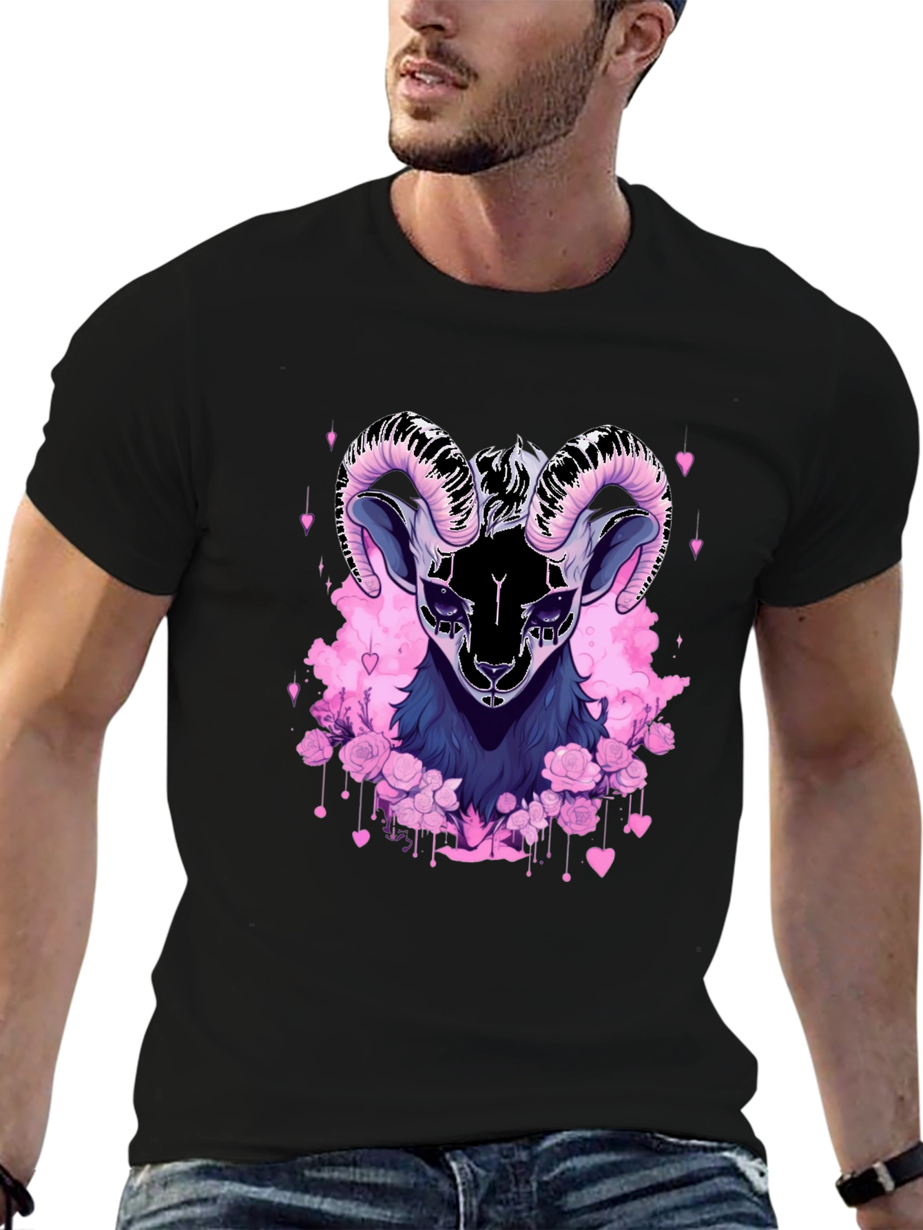 Ram Floral T-Shirt - Goth Style