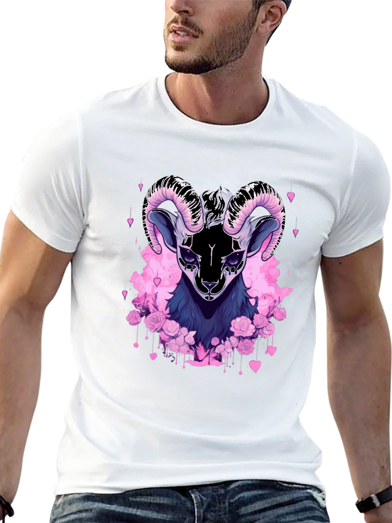 Ram Floral T-Shirt - Goth Style