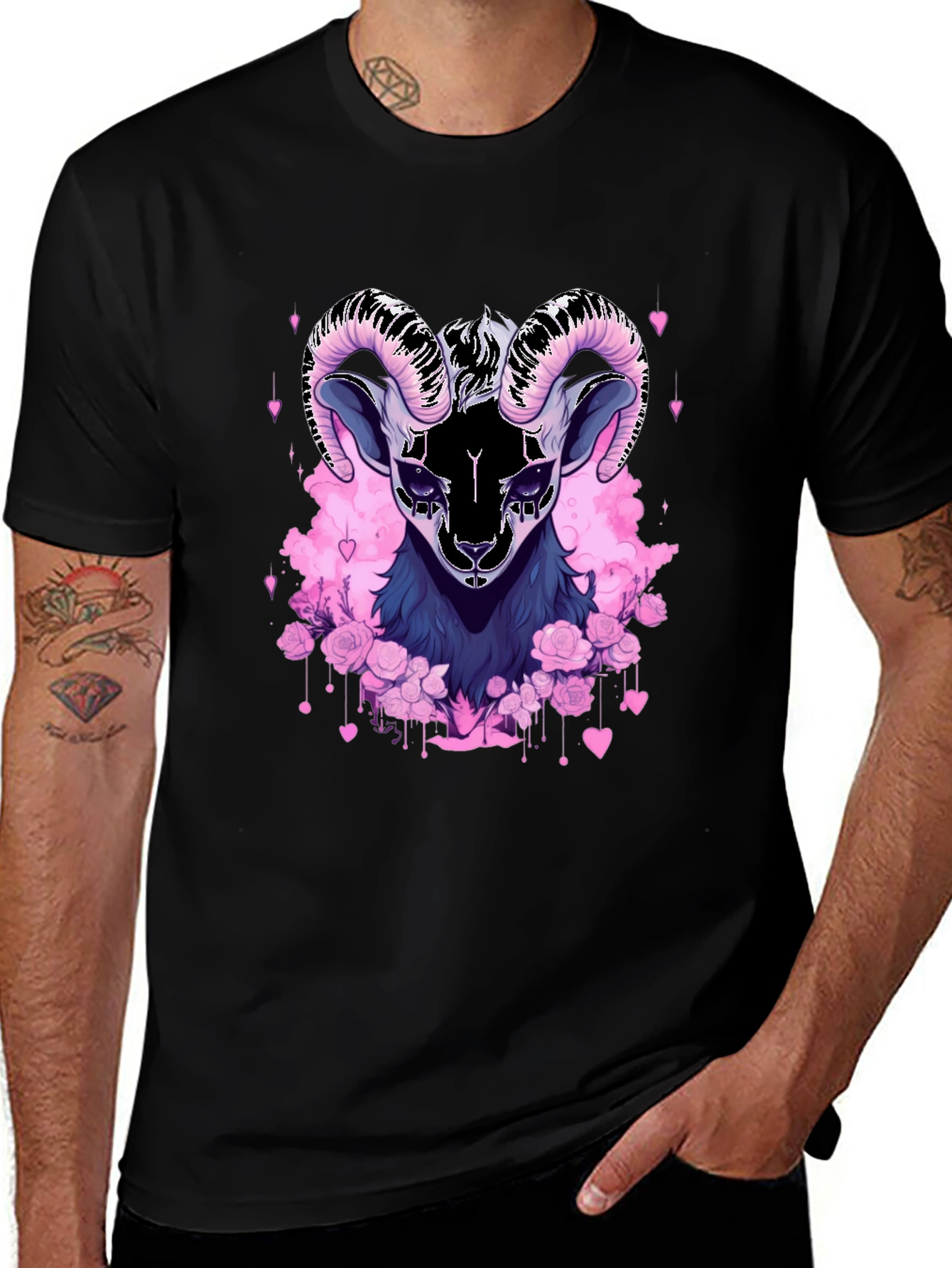 Ram Floral T-Shirt - Goth Style