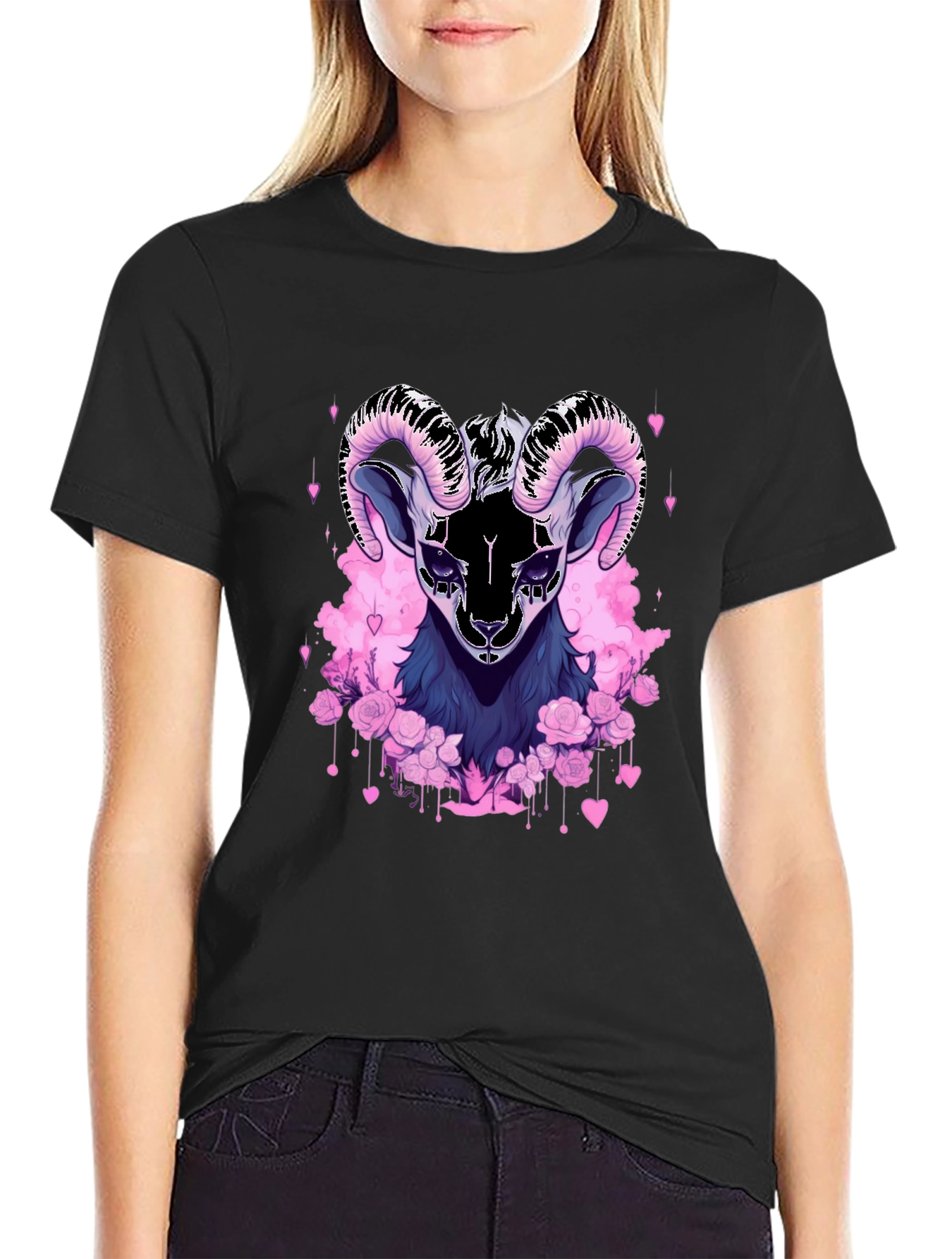Ram Floral T-Shirt - Goth Style