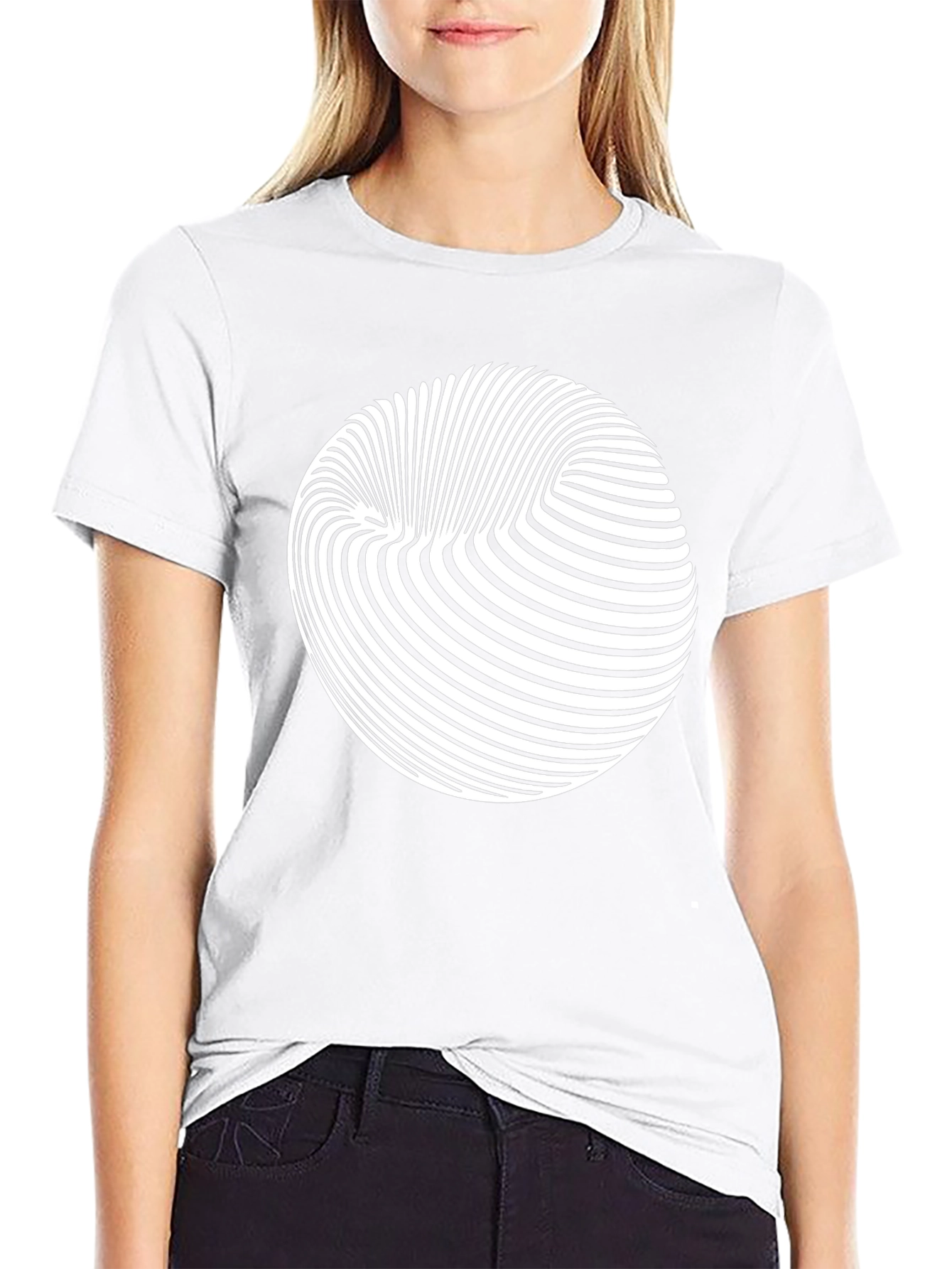 Abstract Illusion Graphic Black Tee