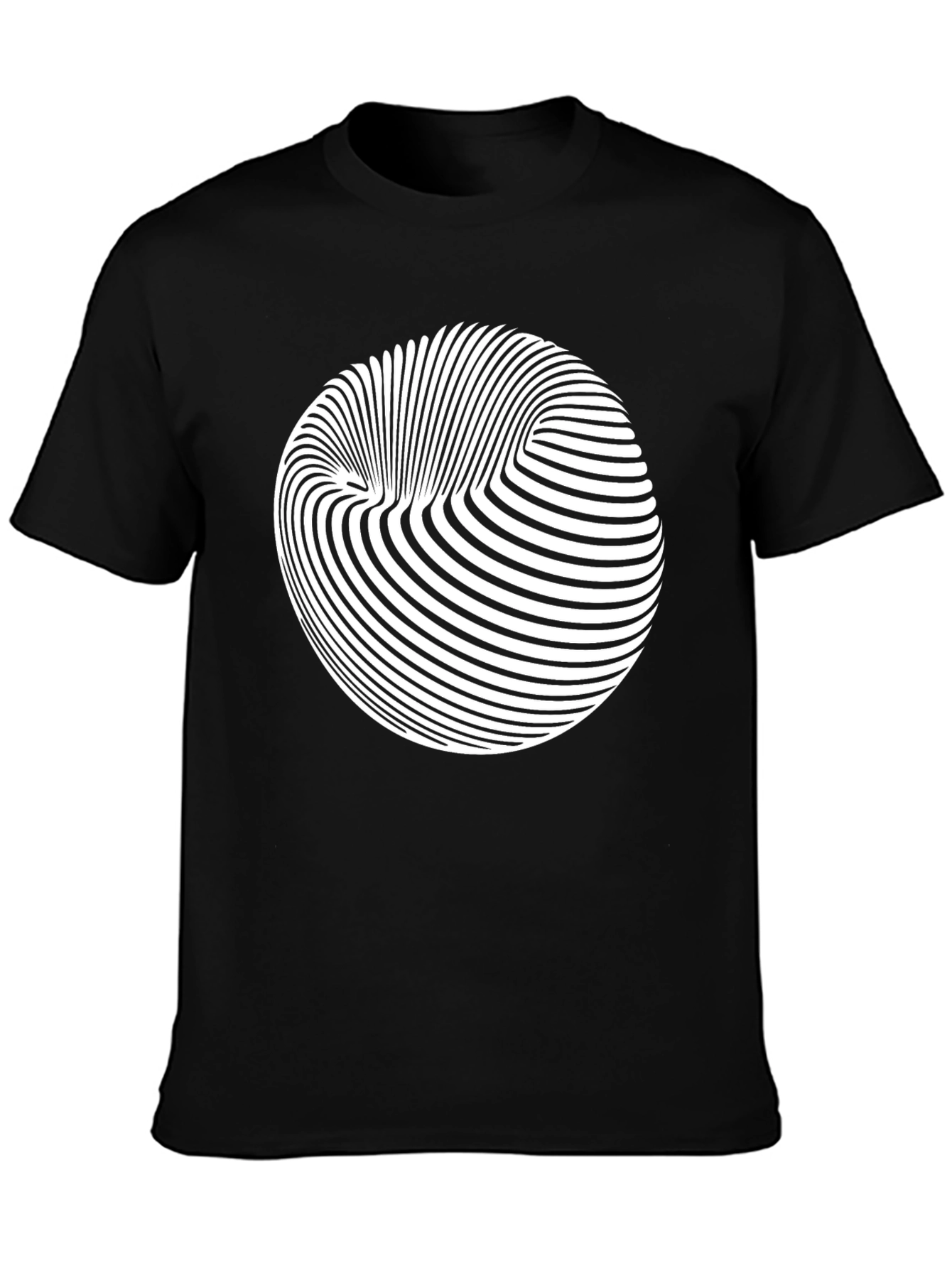 Abstract Illusion Graphic Black Tee