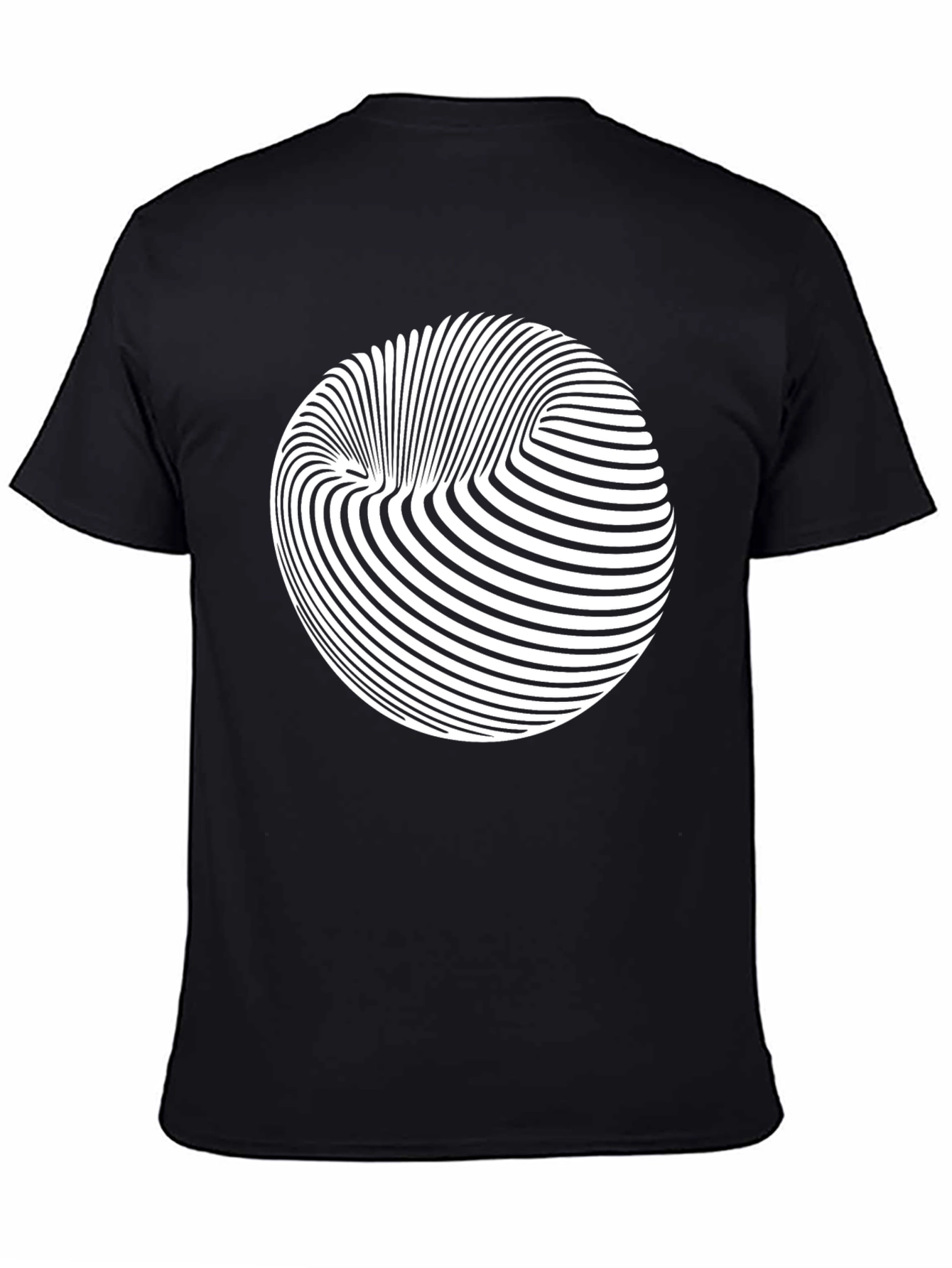 Abstract Illusion Graphic Black Tee