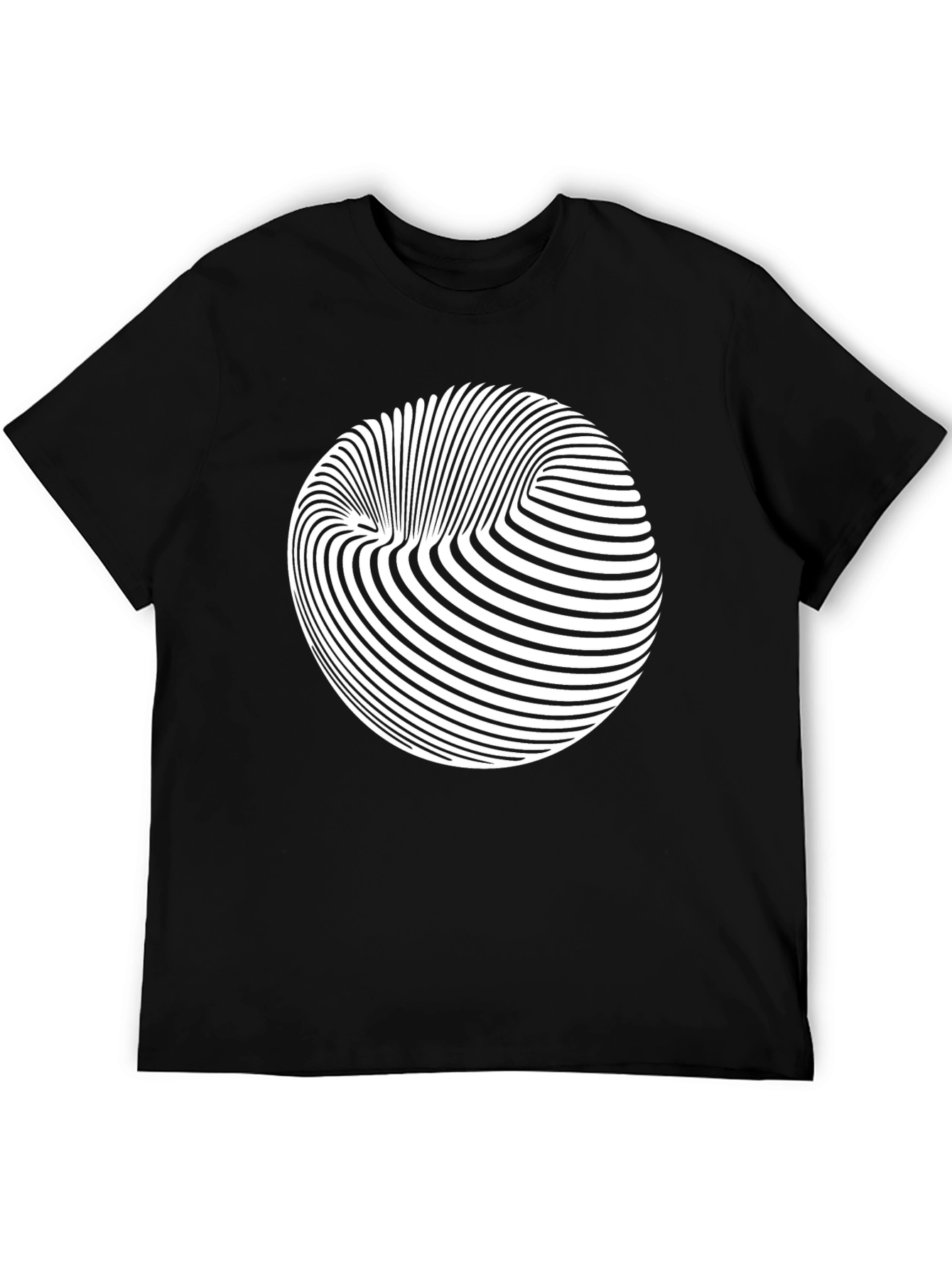 Abstract Illusion Graphic Black Tee