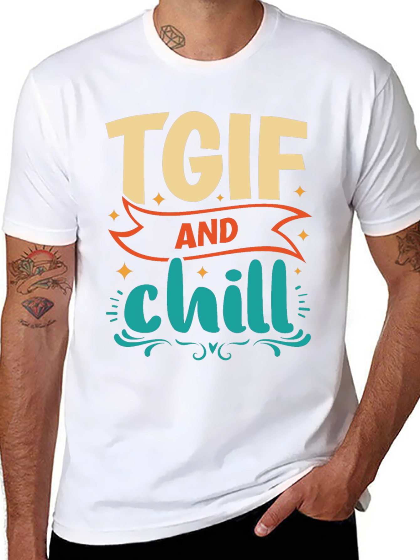 TGIF and Chill Graphic Tee - Relaxed Weekend Vibes
