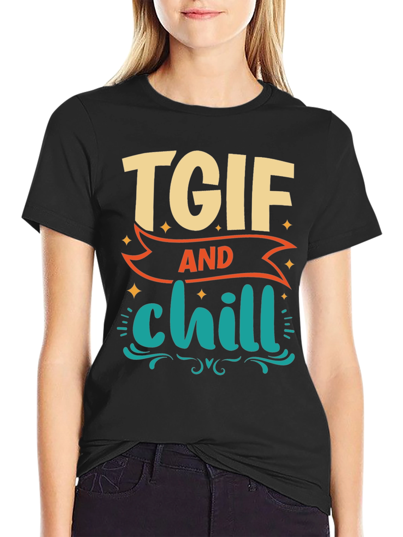 TGIF and Chill Graphic Tee - Relaxed Weekend Vibes