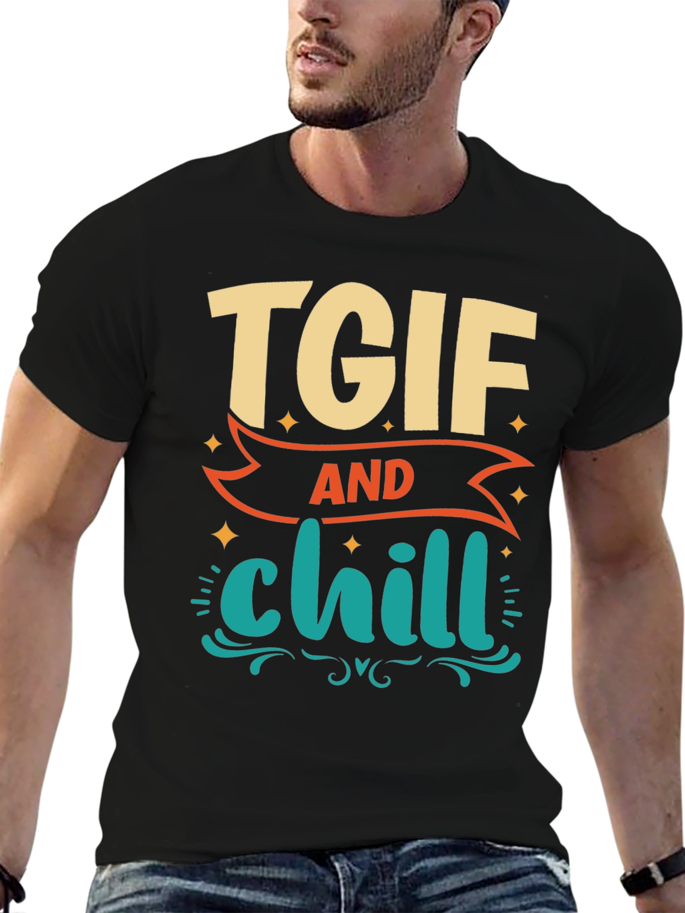 TGIF and Chill Graphic Tee - Relaxed Weekend Vibes