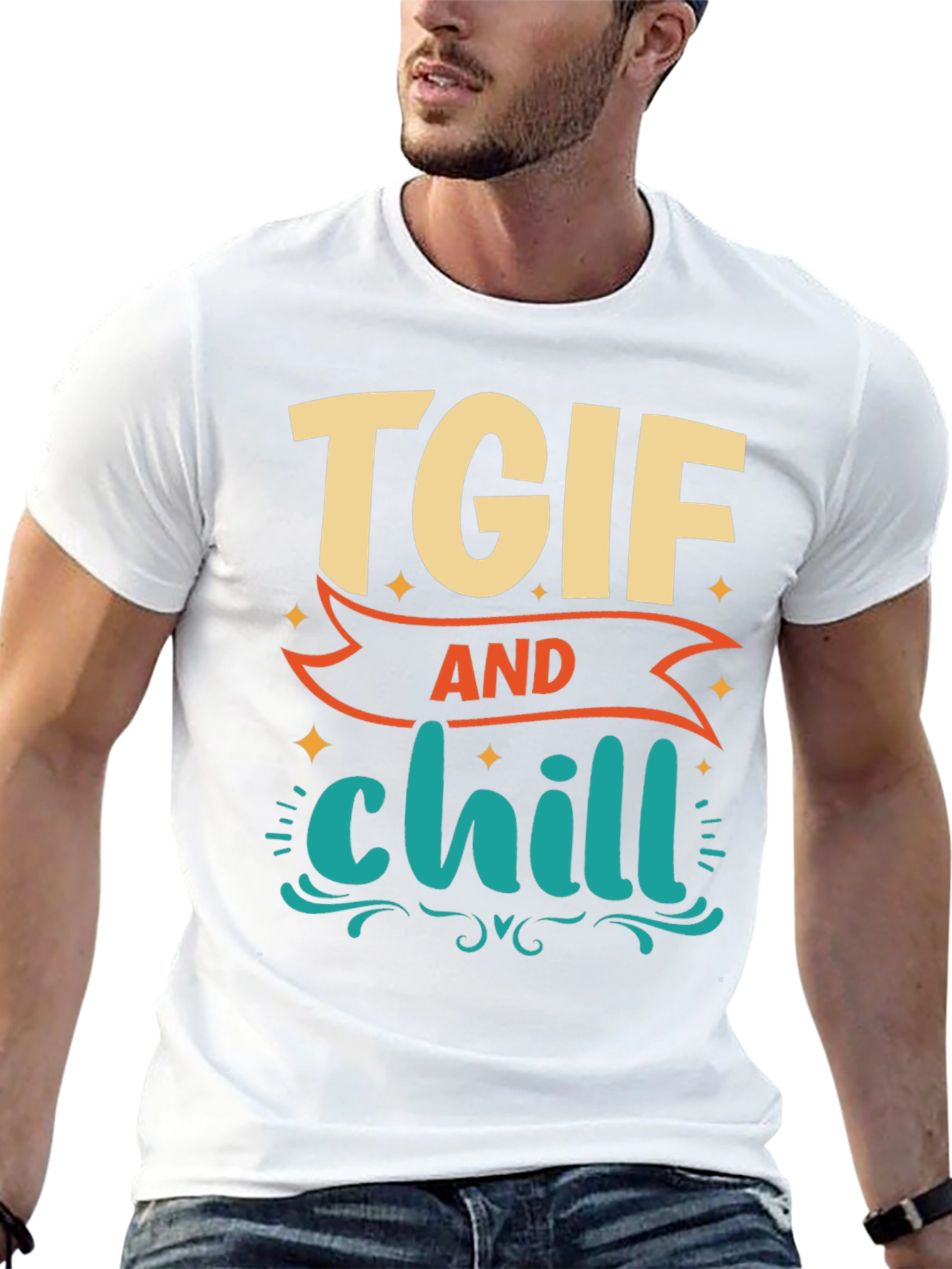 TGIF and Chill Graphic Tee - Relaxed Weekend Vibes