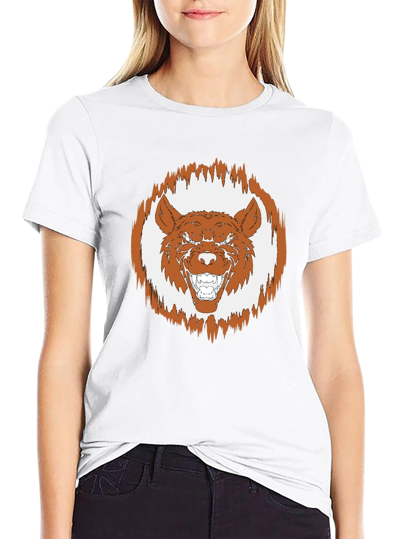 Wolf Graphic Tee - Black Cotton T-Shirt