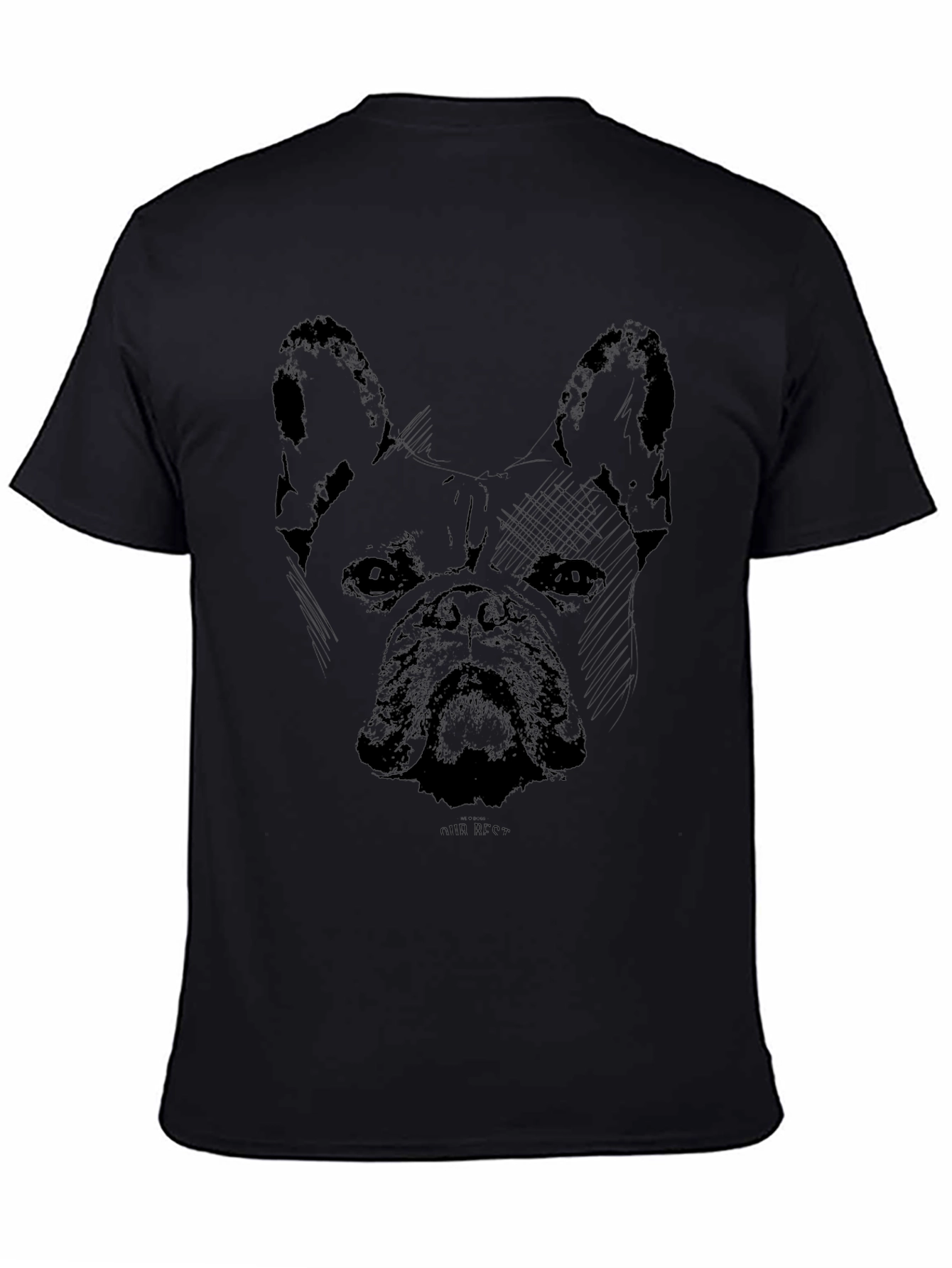 Dog Sketch Graphic Tee - Black