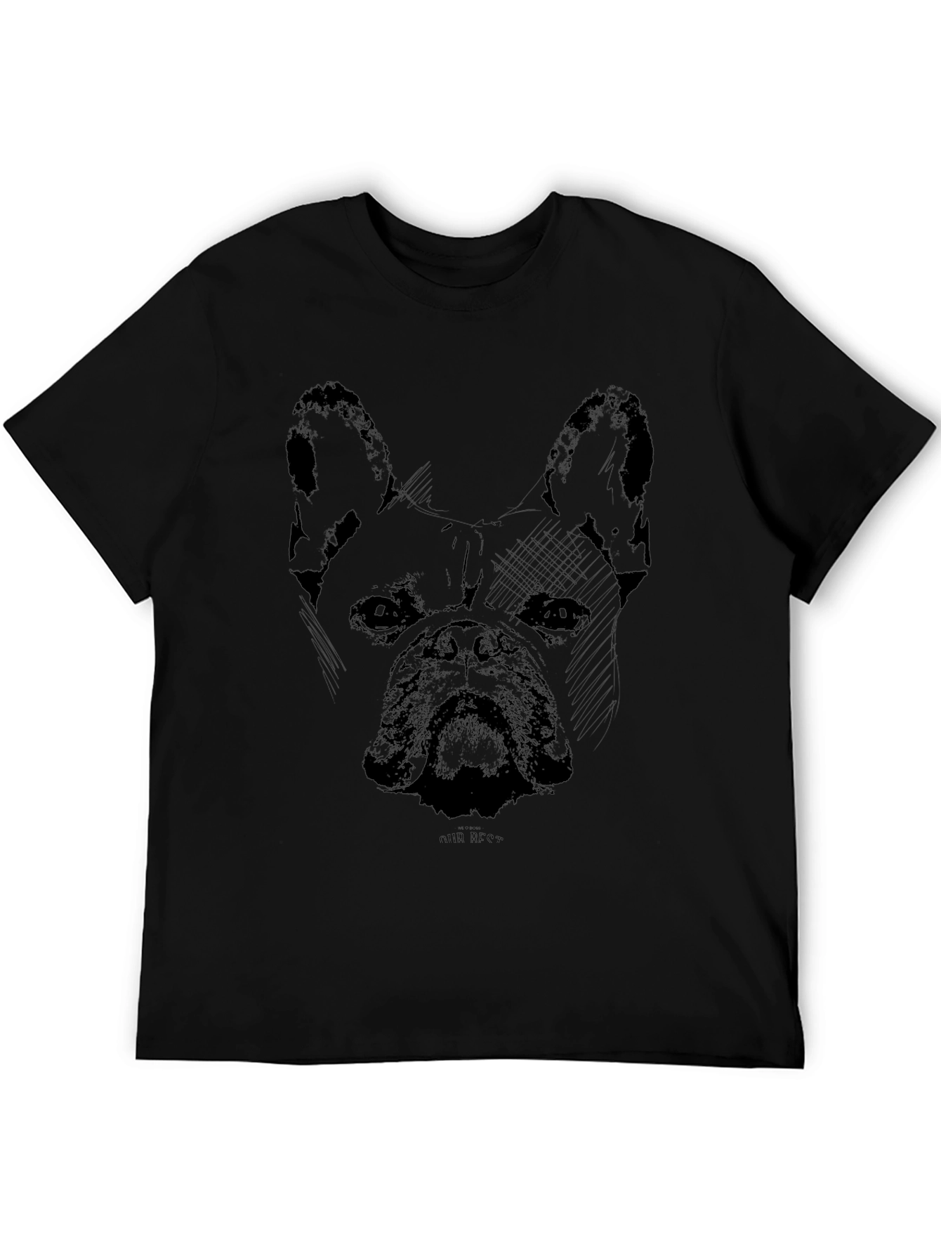 Dog Sketch Graphic Tee - Black