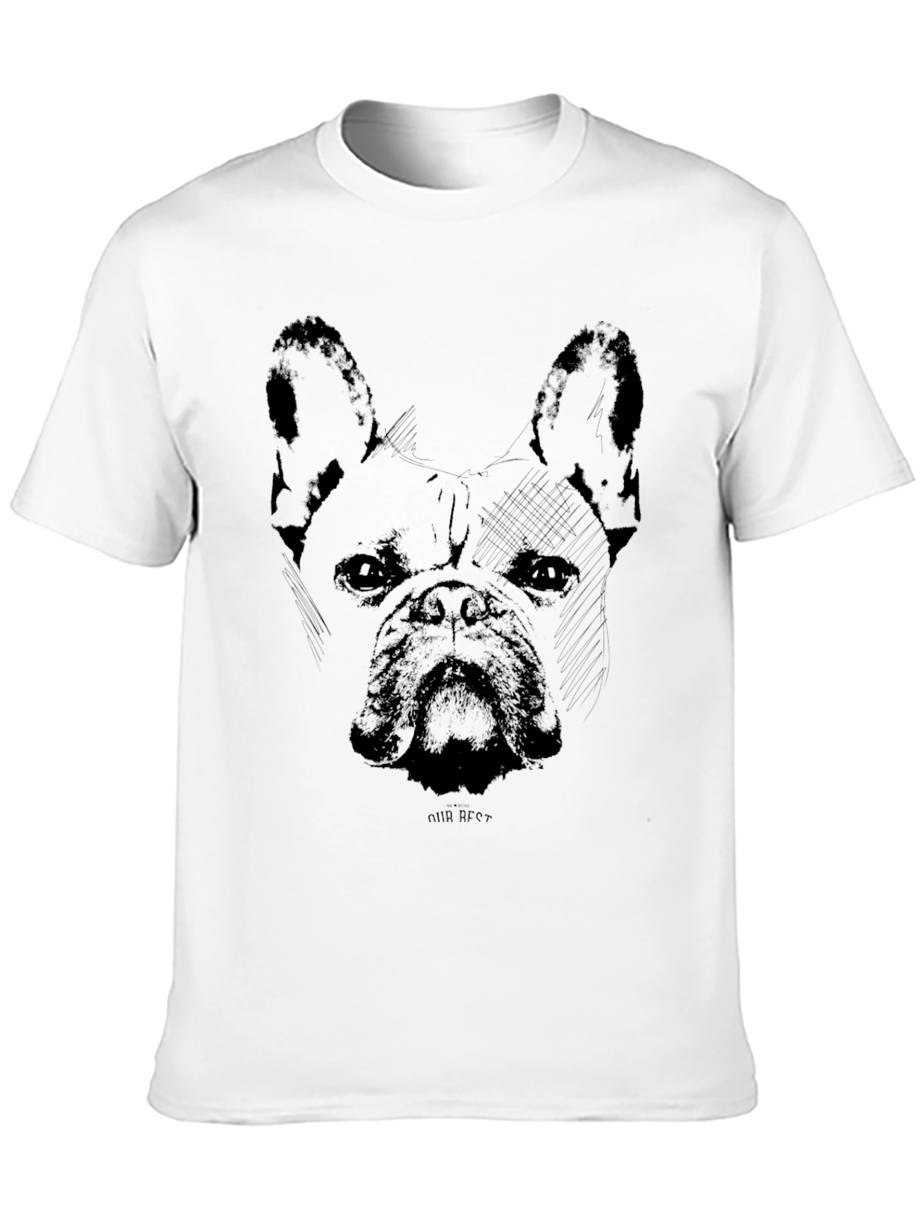 Dog Sketch Graphic Tee - Black