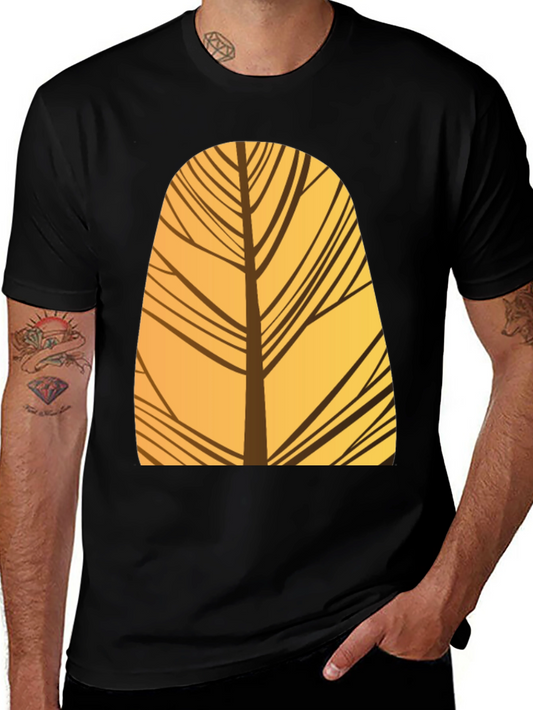 Abstract Tree Graphic Black T-Shirt