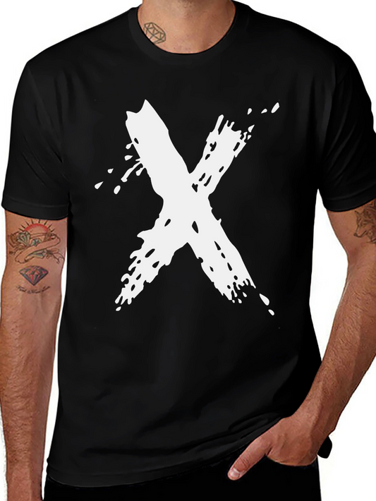 Abstract X Graphic T-Shirt - Black Cotton Tee